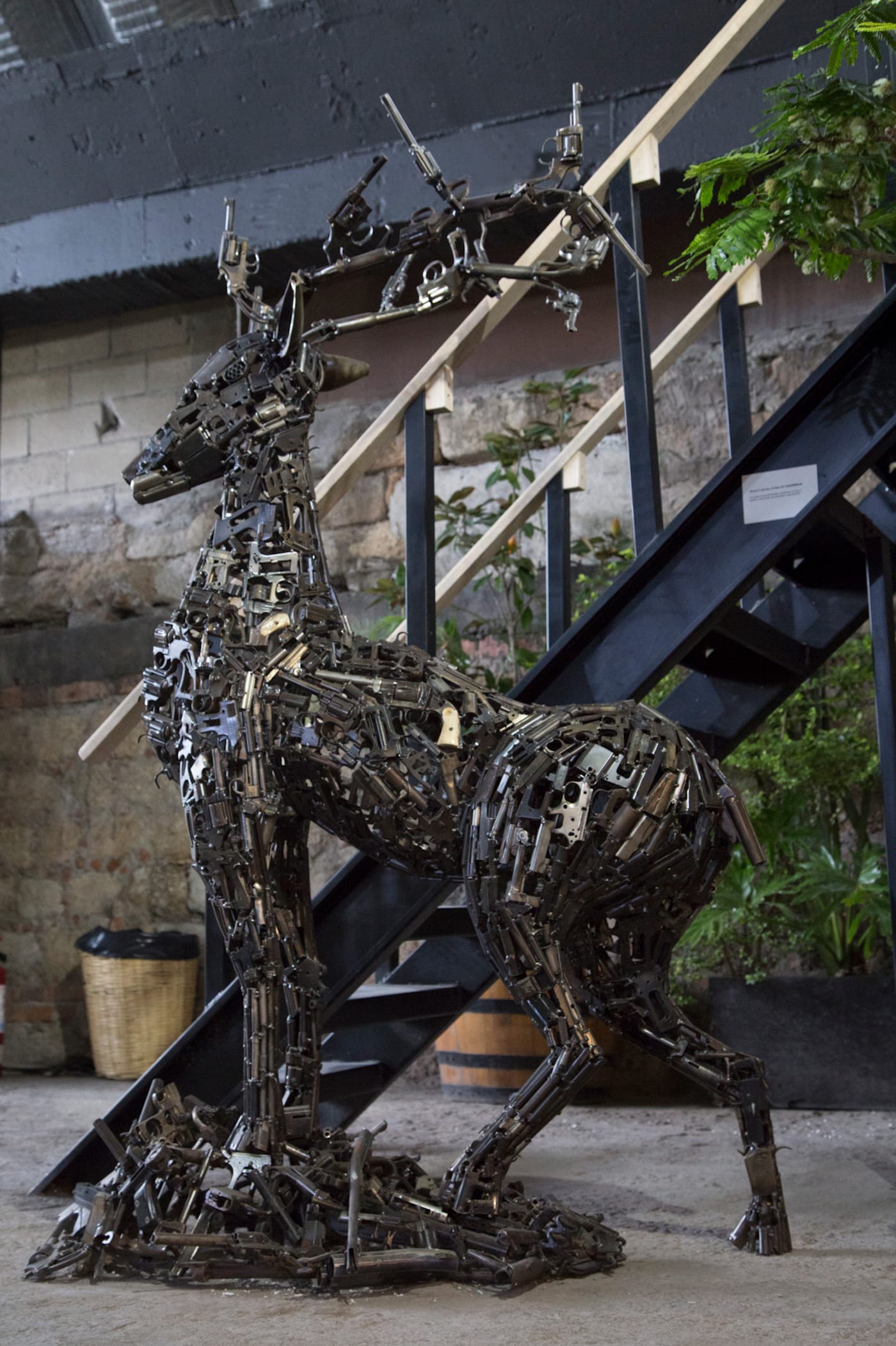 A sculpture made of guns on view at the Museum of Drug Policy in Mexico City in May 2018 (photo © Janet Jarman / Redux for the Open Society Foundations)