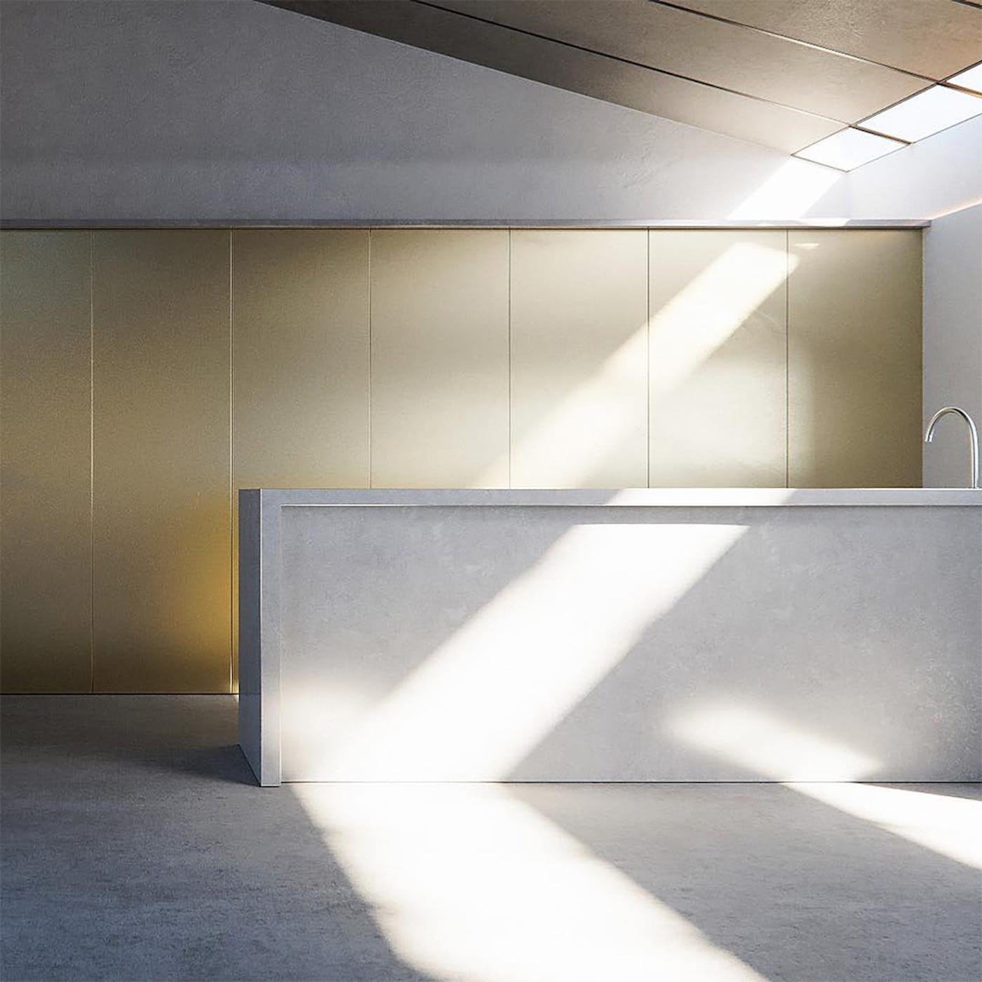 A rendering of YEEZY Home's kitchen design (image via @jalilperaza)