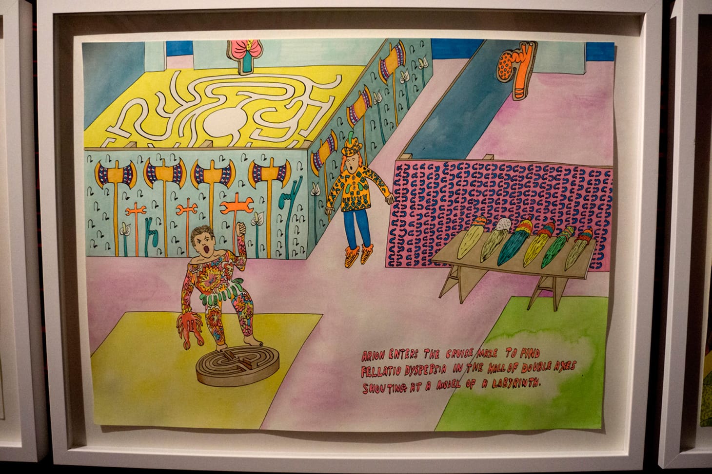 John Walter, <em>Alien Sex Club</em>, drawing from Big Book, mixed media, 120 x 150 cm.