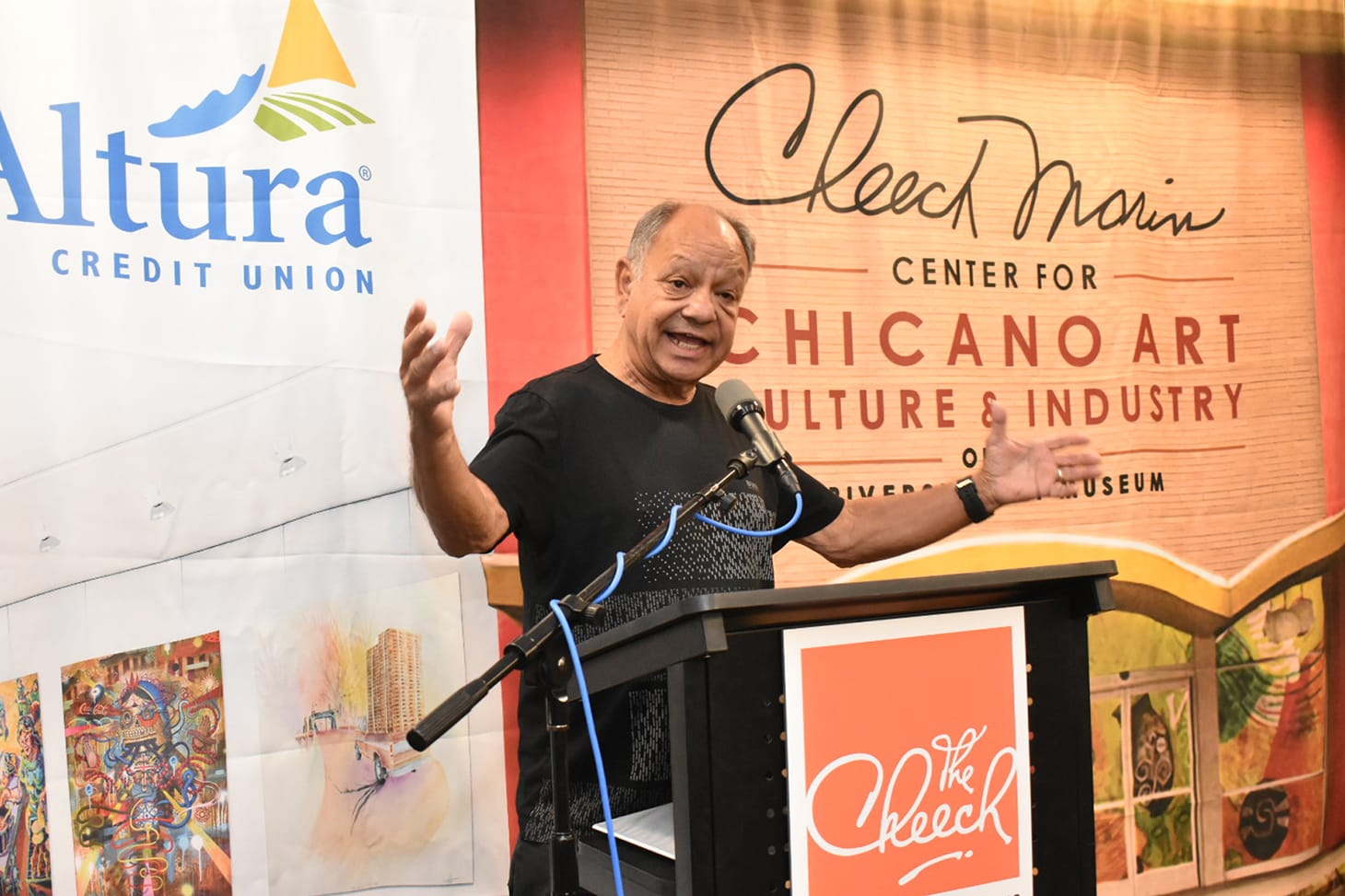 Cheech Marin speaking at the June 7 ceremony in Riverside, CA (image courtesy of Westbound Communications)