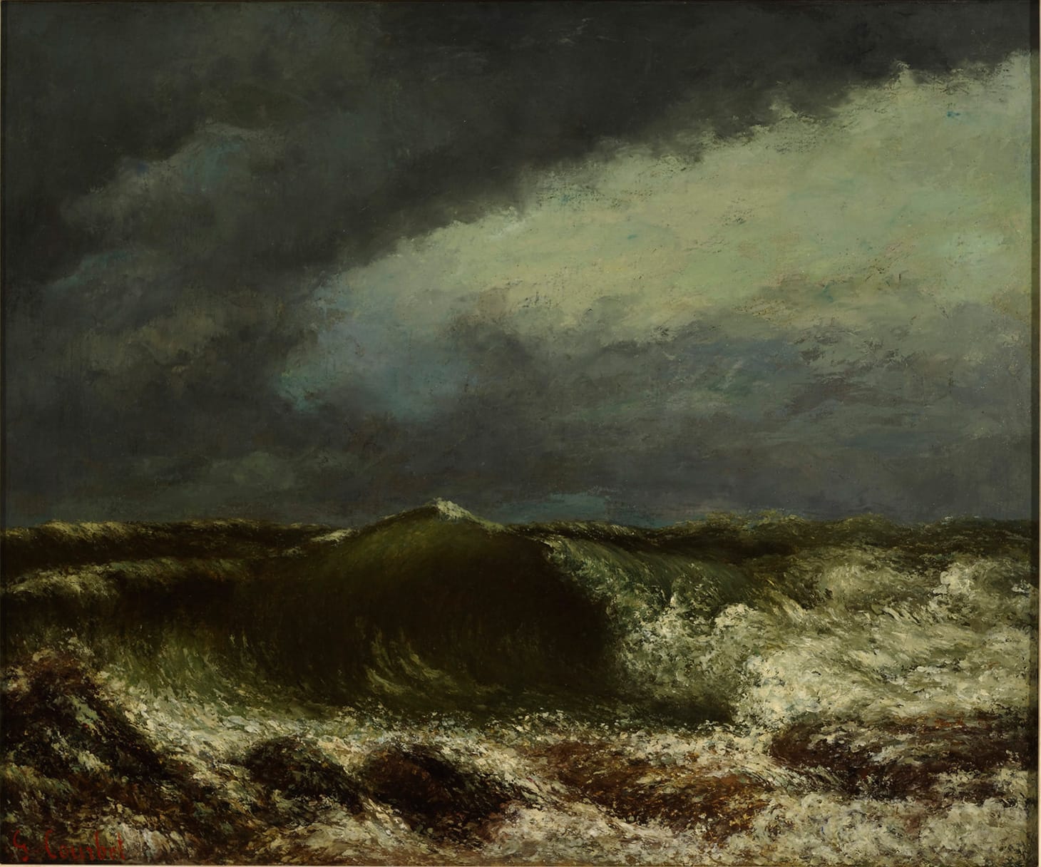 Gustave Courbet, "La vague (The Wave)" (c. 1869), oil on canvas, 21 x 25 in., Hall Collection (image courtesy of Jeffrey Nintzel)
