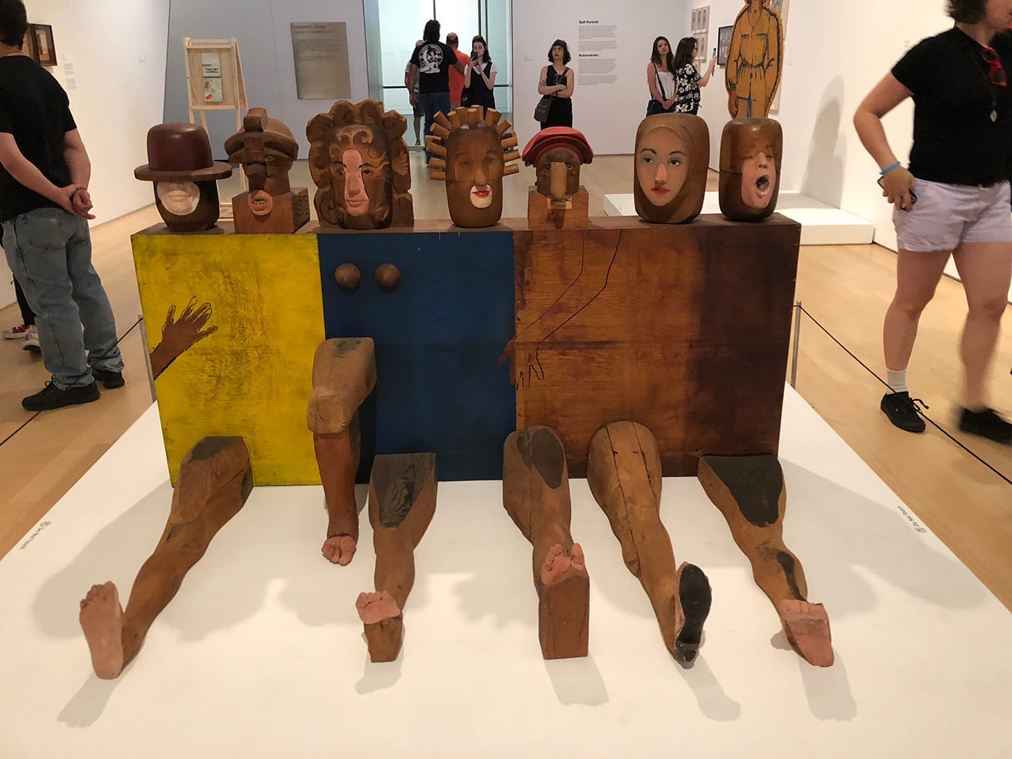 Marisol, "Self-Portrait" (1961-62), wood, plaster, marker, paint, graphite, human teeth, gold, plastic (photo courtesy of Hrag Vartanian)