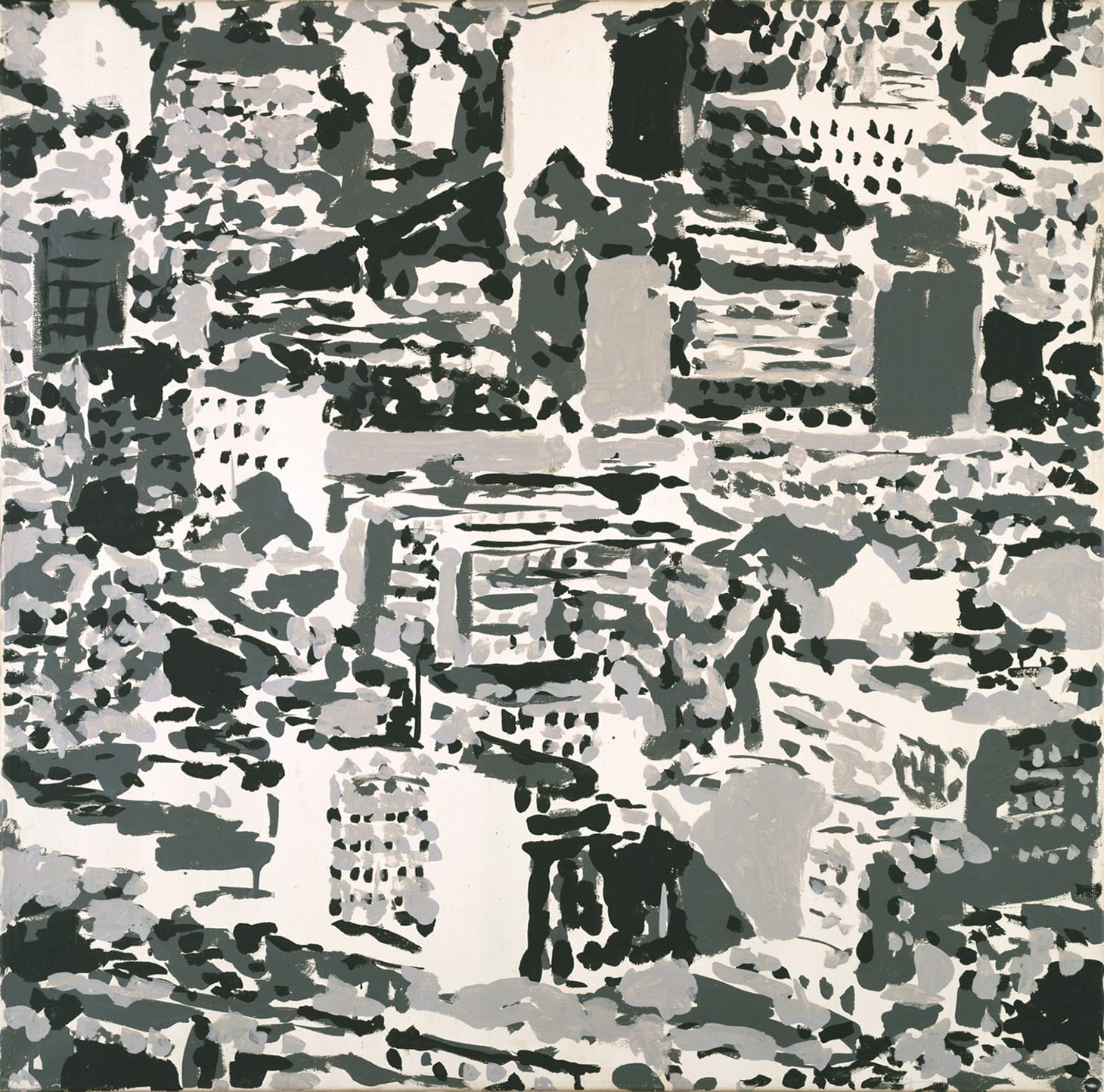 Gerhard Richter, "Townscape" (1969), Amphibolin on canvas, 27 1/2 x 27 1/2 in., Hall Collection (photo courtesy of Acquavella Galleries)