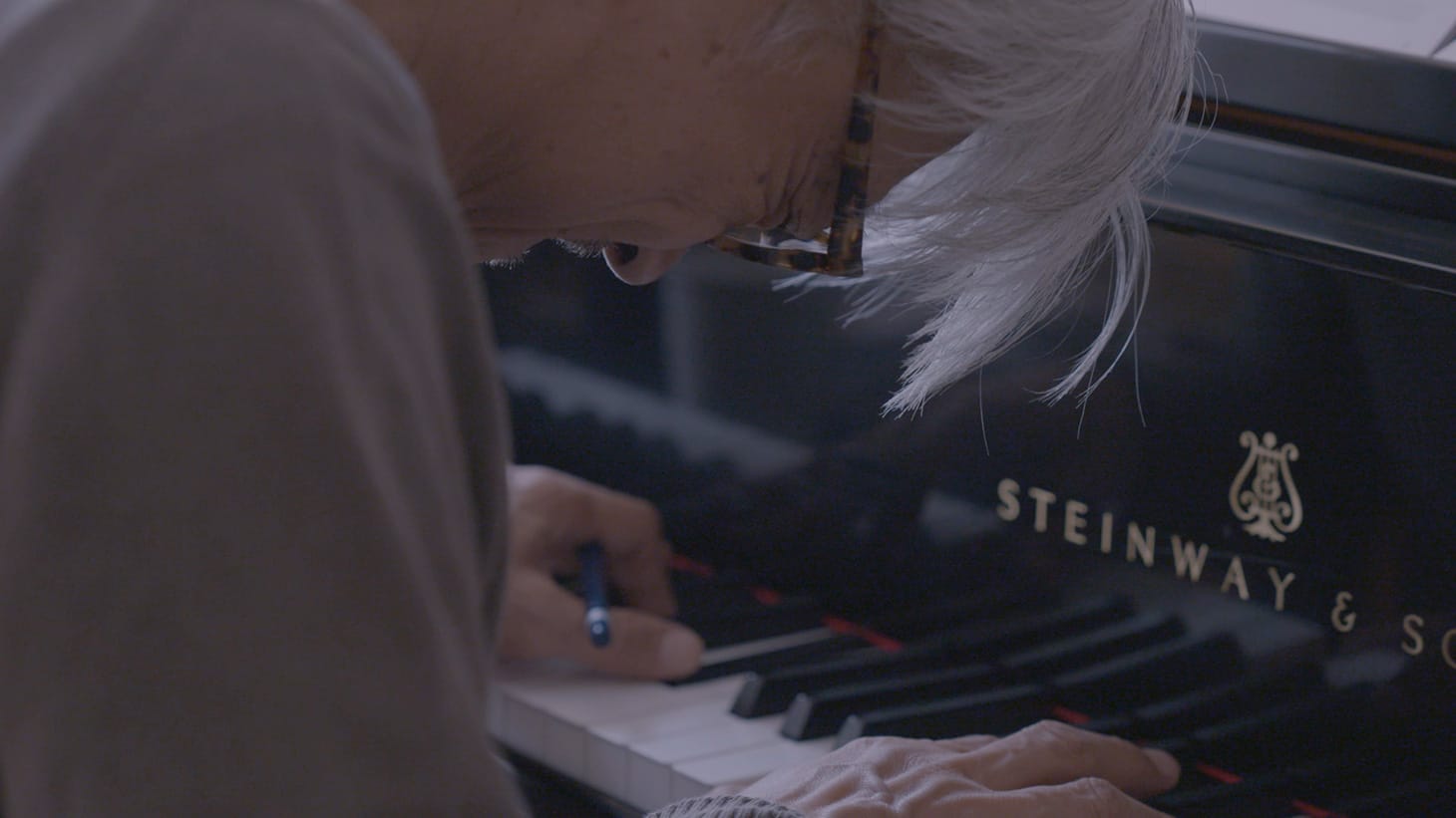 Ryuichi Sakamoto in <em/>Ryuichi Sakamoto: Coda (photo by Neo Sora) (photo courtesy of MUBI)