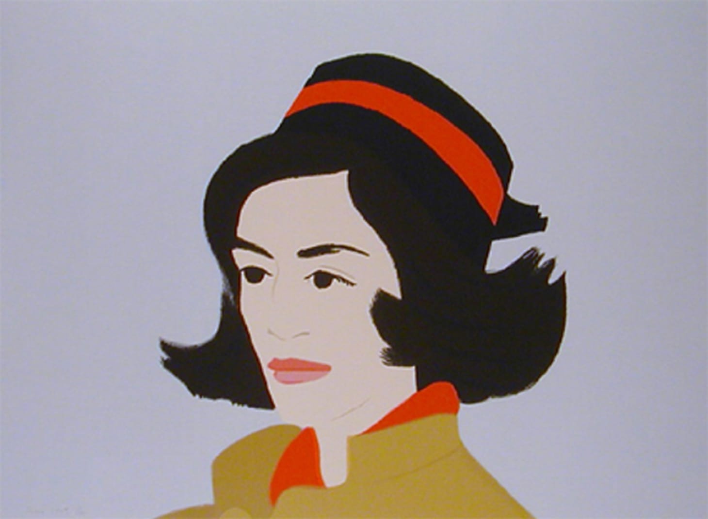 Alex Katz, "Ada in a Hat" (1990), silkscreen in 14 colors on Arches paper, 35 x 44 1/2 x 1 inches (Collection of Wichita Falls Museum at Midwestern State University, Gift of the Blanton Museum of Art, 2018, Transfer from The Contemporary Austin, gift of Camille and Dave Lyons, 2010; image courtesy of The Blanton Museum of Art)