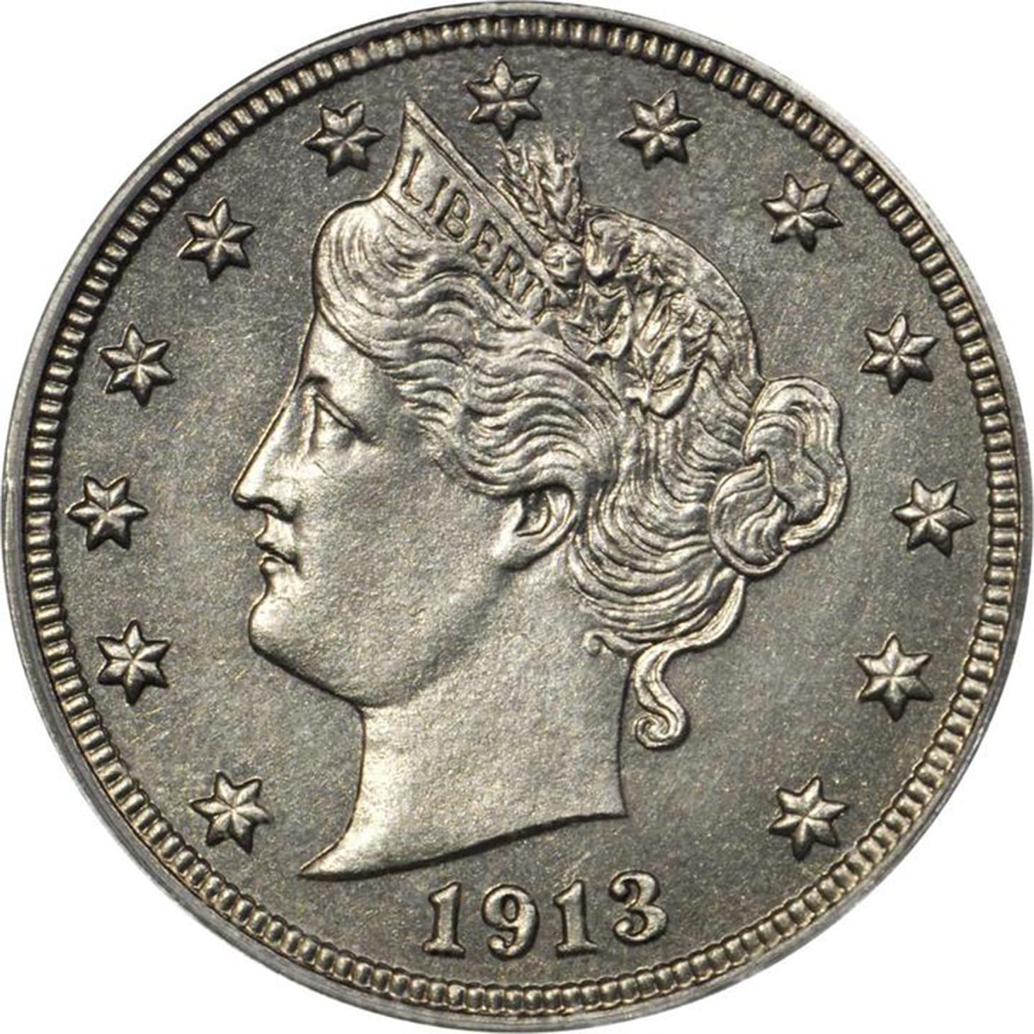 The Eliasberg 1913 Liberty Head nickel (image courtesy of Stack's Bowers Galleries)