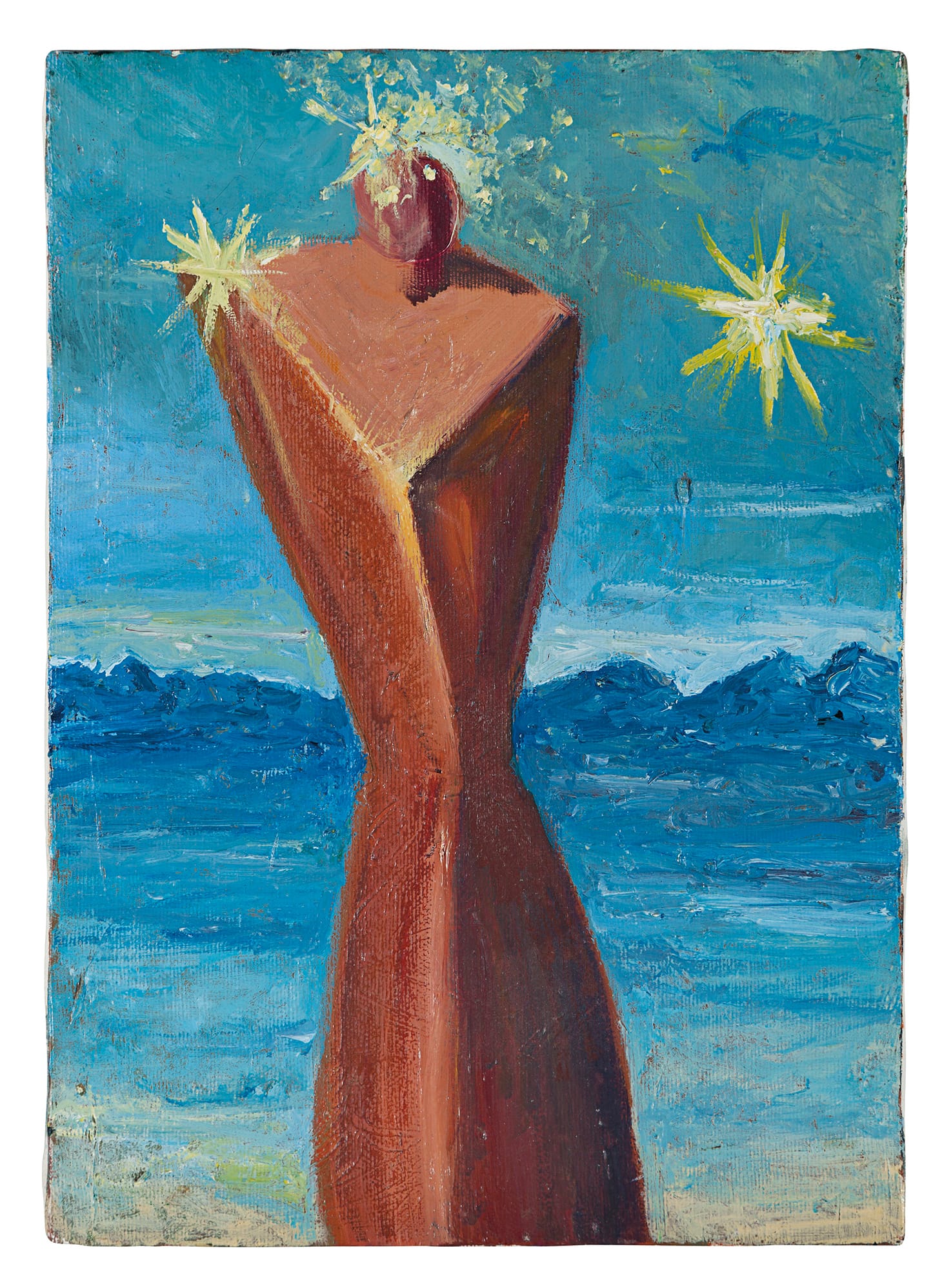 George Condo, "Untitled" (c. 1983-1984), oil on canvas, 13 ¾ x 9 ⅞ in. (image courtesy of Christie's)