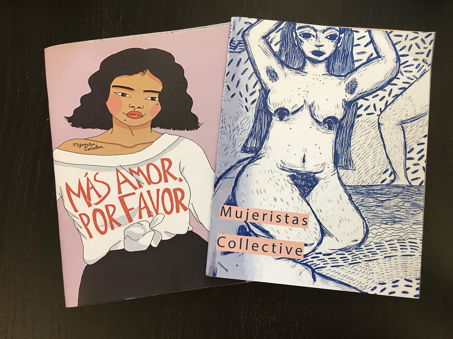 Two zines published by Mujeristas Collective