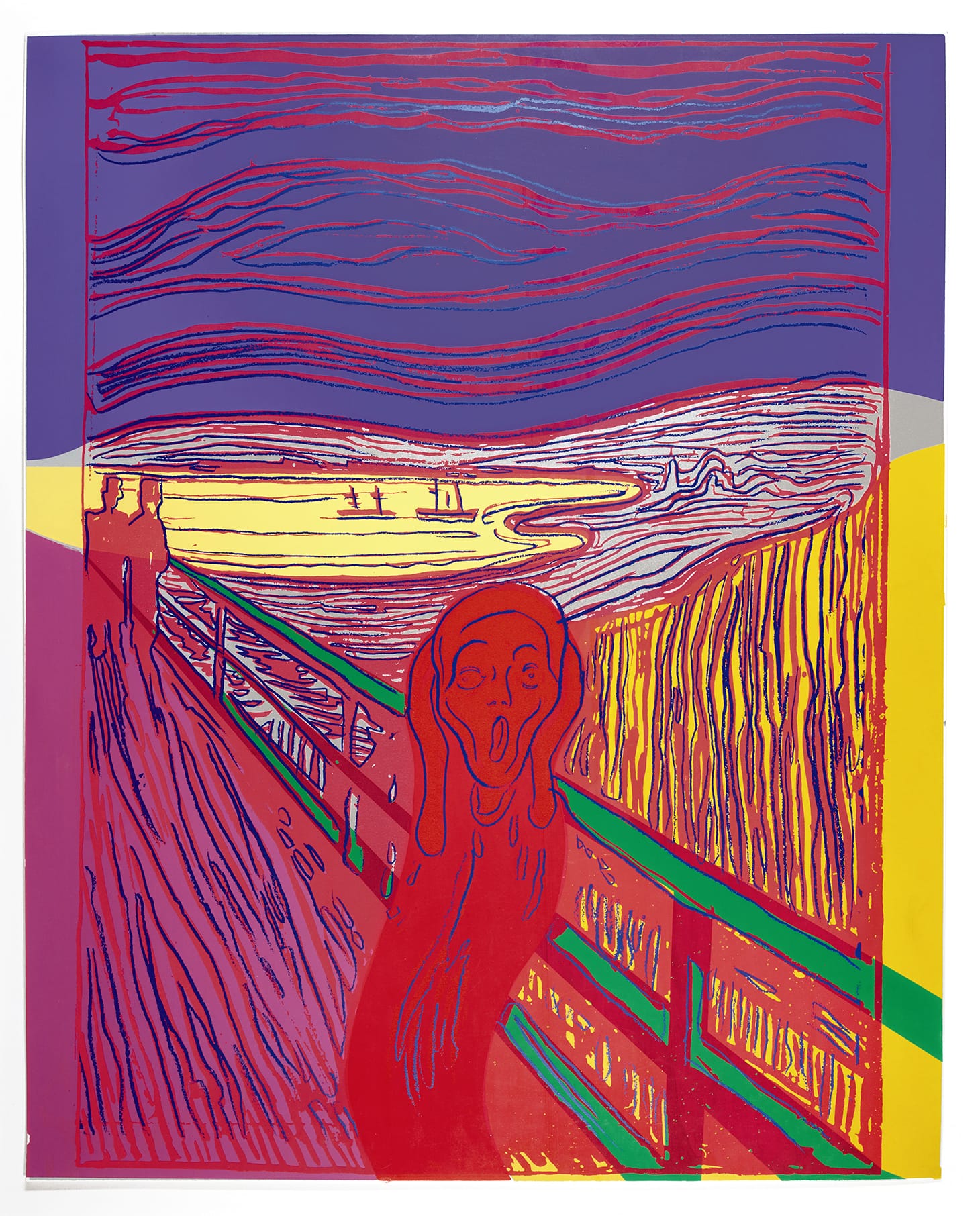 Andy Warhol, "The Scream (After Munch)" (1984), screenprint in a unique combination of colors, 40 x 32 inches (image courtesy Sotheby's)