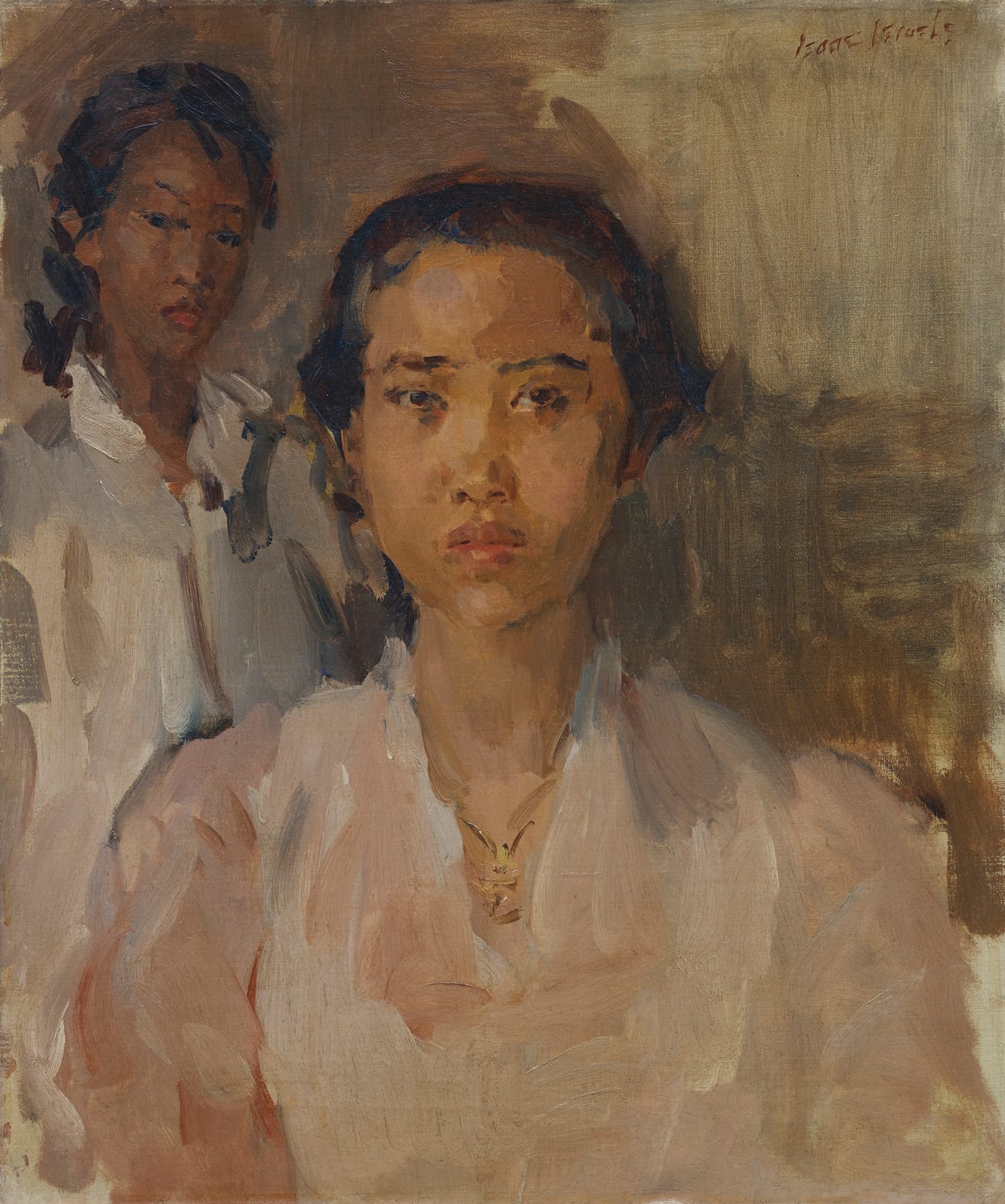 Isaac Israels, "Two Javanese Ladies," oil on canvas, 23 1/2 x 19 3/4 inches (image courtesy Sotheby's)