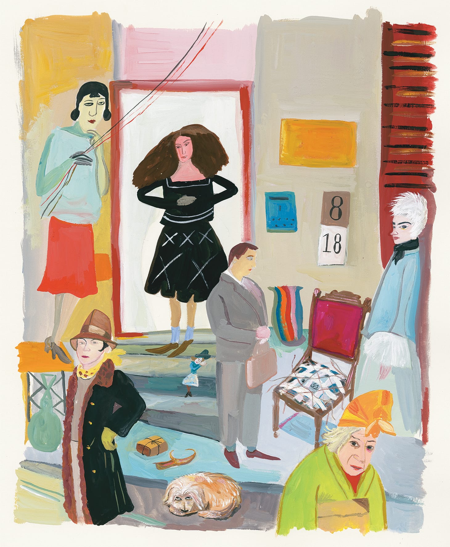 Maira Kalman, “None of us is perfect“ from <em>The Elements of Style</em> (2004–2017), gouache on paper, 20 1/4 x 17 1/4 inches (image courtesy The Jewish Museum, New York and The New York Public Library)