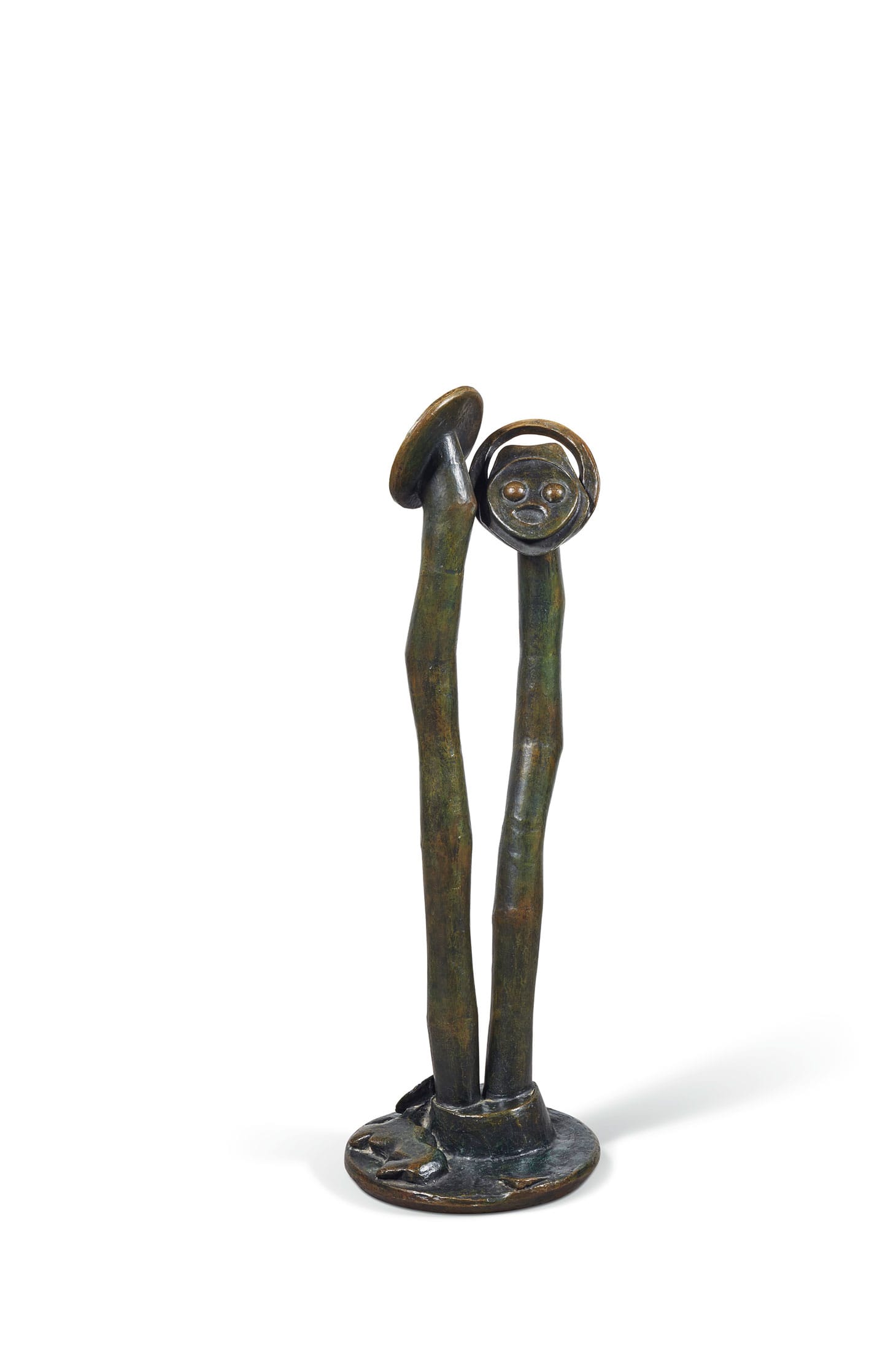 Max Ernst, "Âmes-sœurs" (1961), brown patina, bronze green, height: 36 inches (image courtesy Christie's)