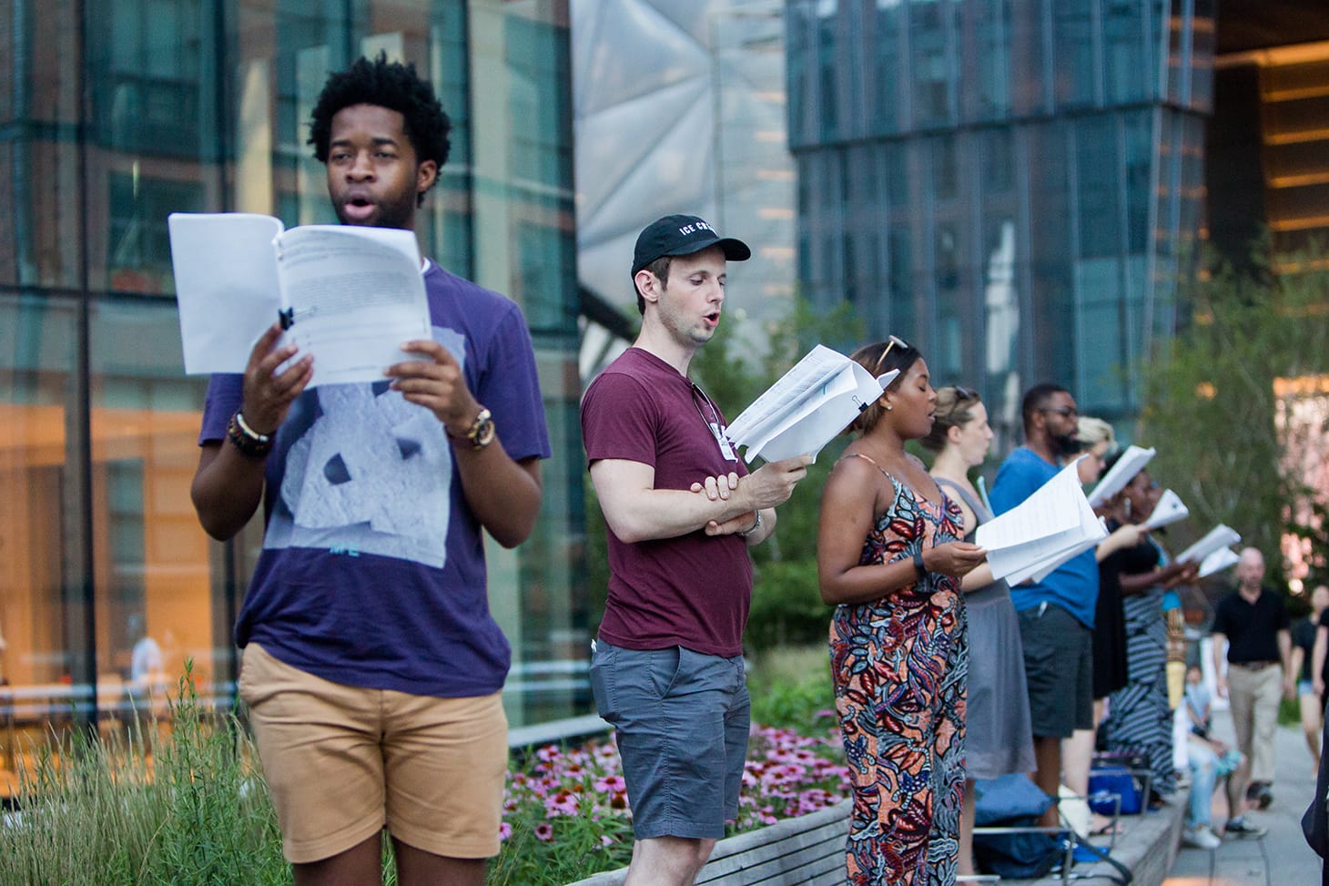 <em>The Mile-Long Opera</em> rehearsal (photo by Liz Ligon)