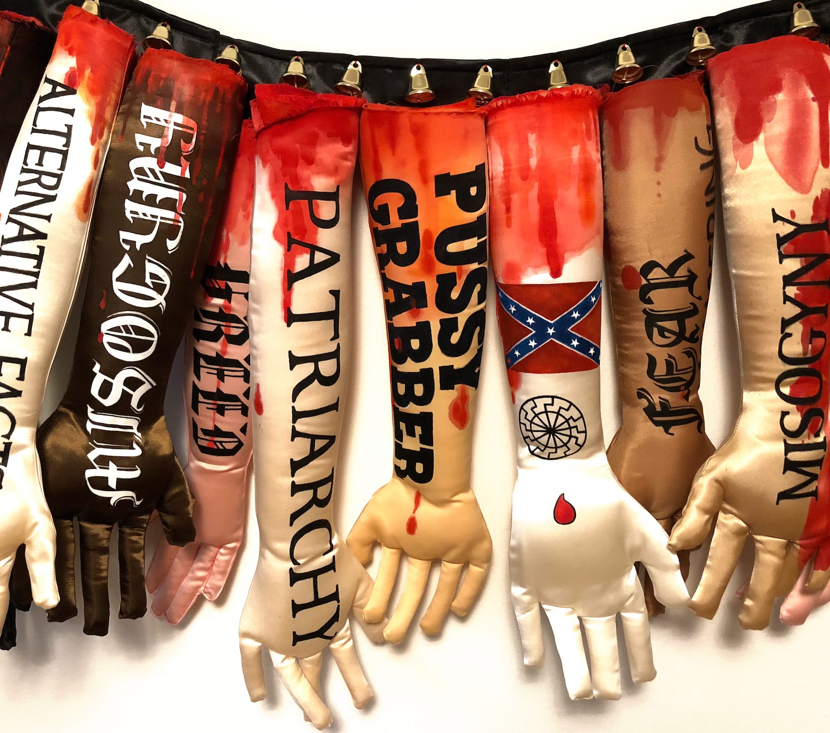 Yvette Molina, "Pussy Grabber Justice" (2018), detail image of skirt that Molina will be wearing
