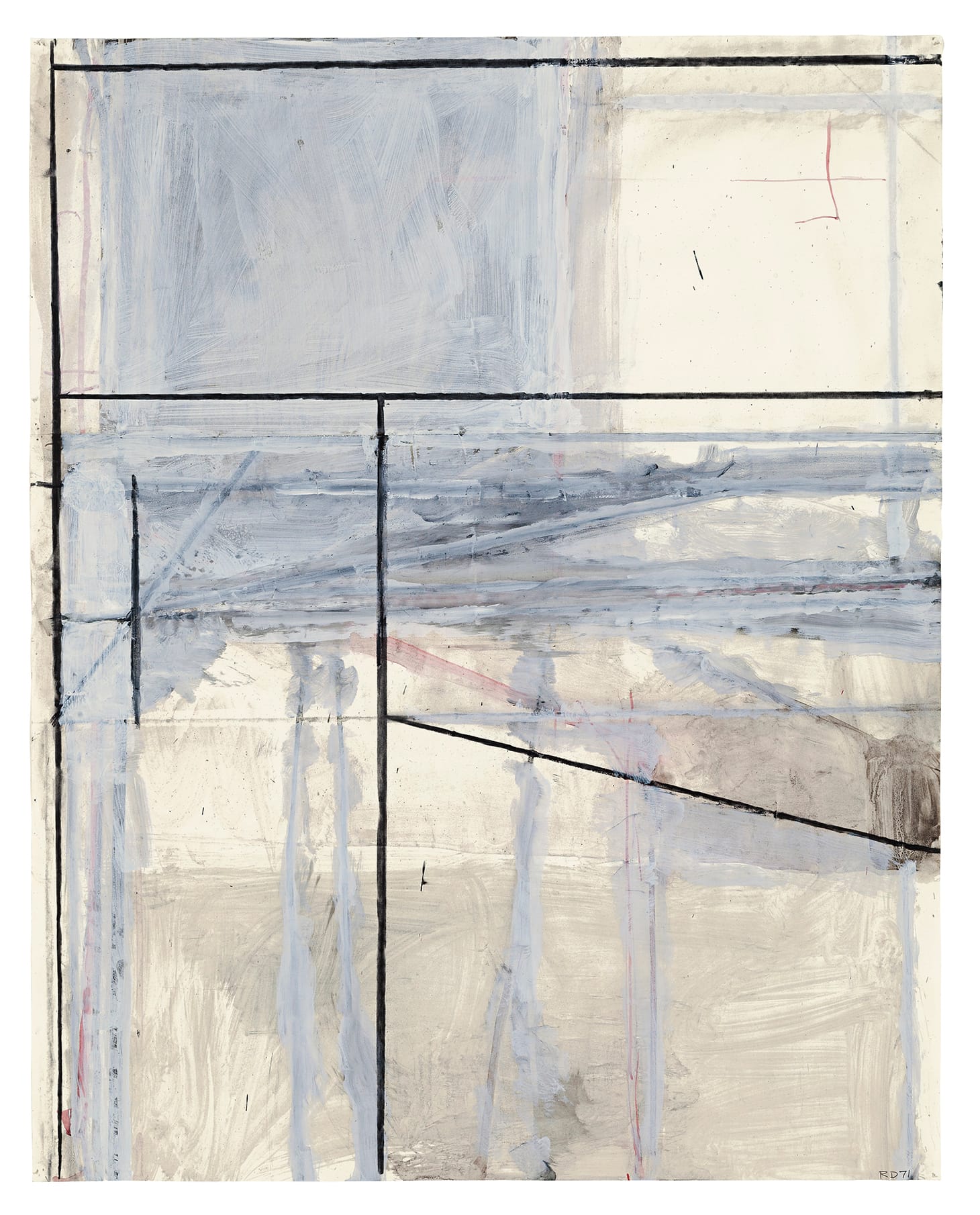 Richard Diebenkorn, "Untitled (Ocean Park)" (1971), acrylic, gouache, and charcoal on two joined sheets of paper, 29 x 23 inches (image courtesy Christie's Images Ltd., 2018)