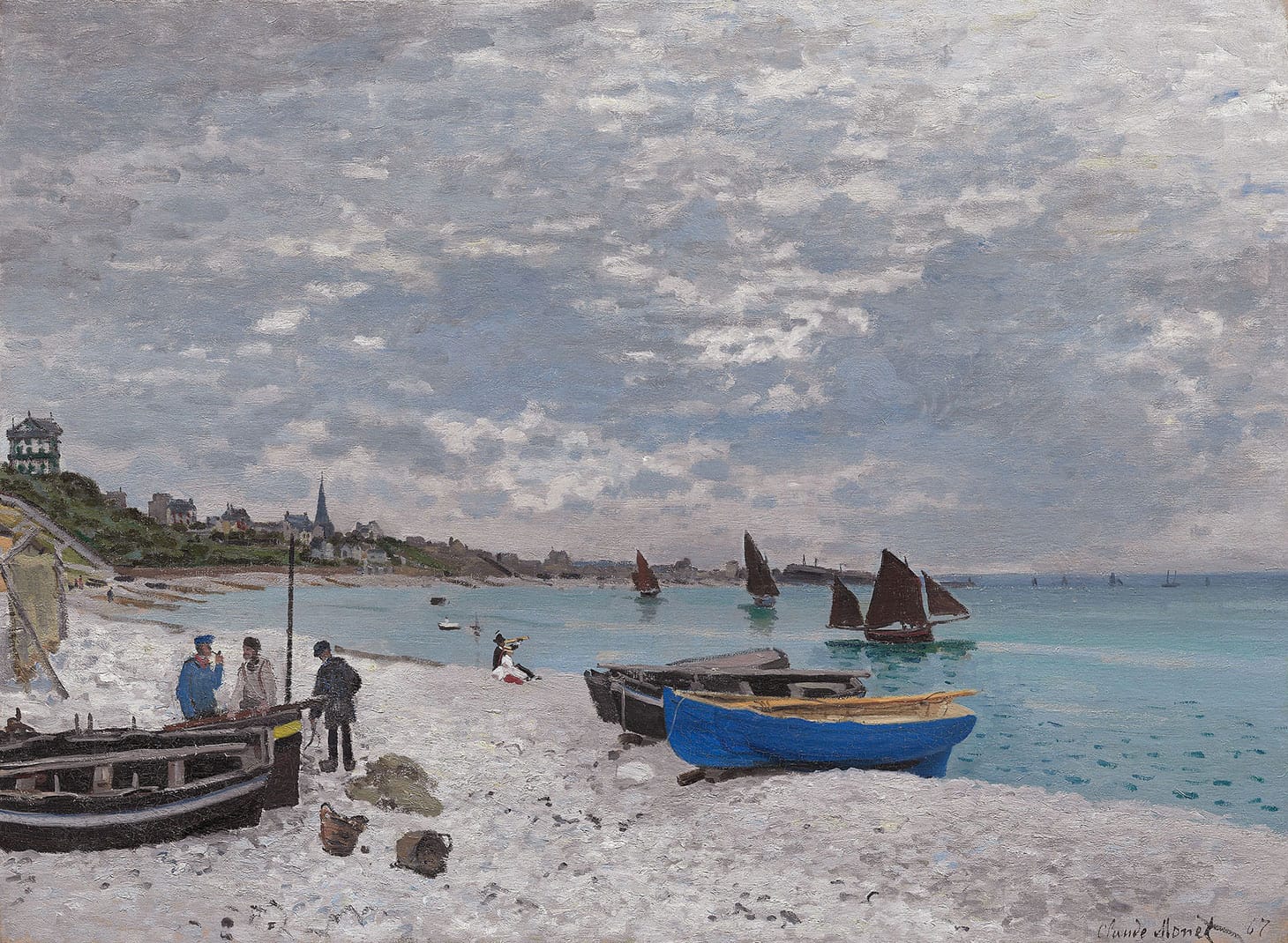 Claude Monet, "The Beach at Sainte-Adresse" (1867), oil on canvas, 29 13/16 x 40 5/16 inches (image courtesy Mr. and Mrs. Lewis Larned Coburn Memorial Collection)