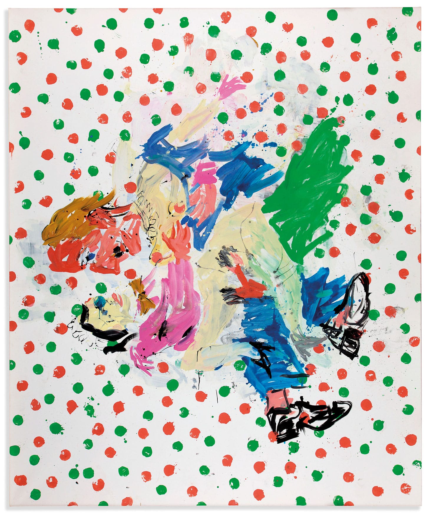 Georg Baselitz, "Sujet populaire contraire (Contrary Popular Subject)" (2007), oil on canvas, 300 x 250 centimeters (image courtesy Christie's)