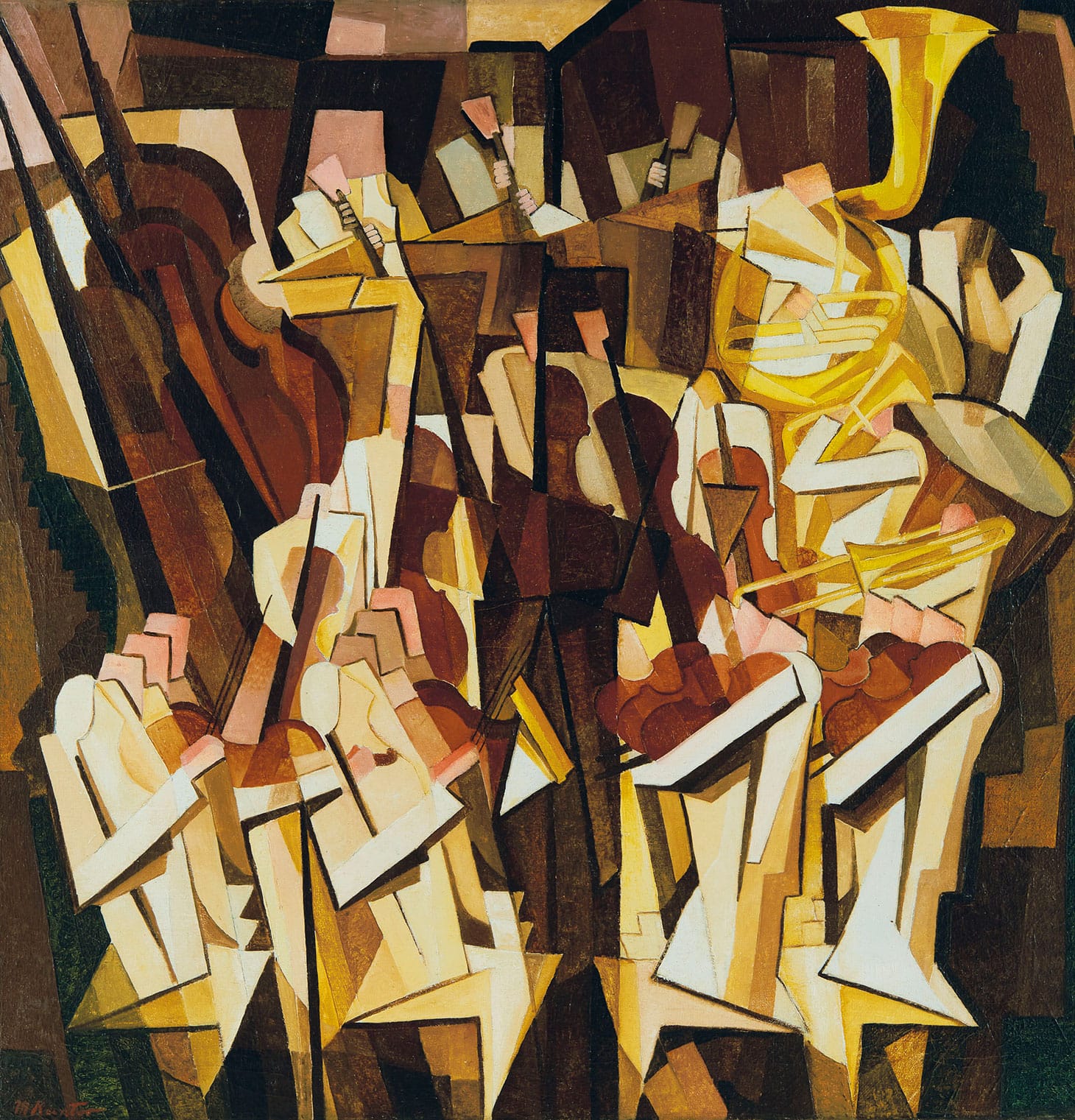 Morris Kantor, "Orchestra" (1923), oil on canvas, 35 1/4 x 34 1/4 inches (image courtesy Christie's)