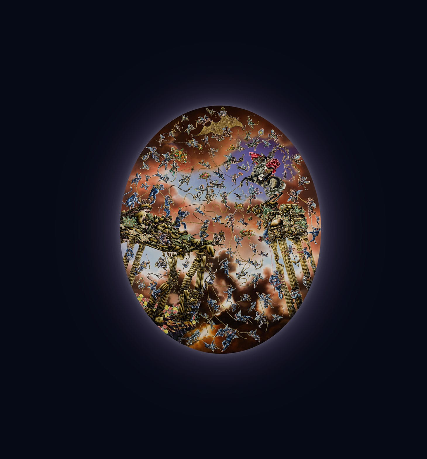 Raqib Shaw, "Napoleon I – Of Beasts & Super Beasts" (2012), acrylic, enamel, and rhinestones on canvas, 73 1/4 x 59 1/2 inches (image courtesy Sotheby's)