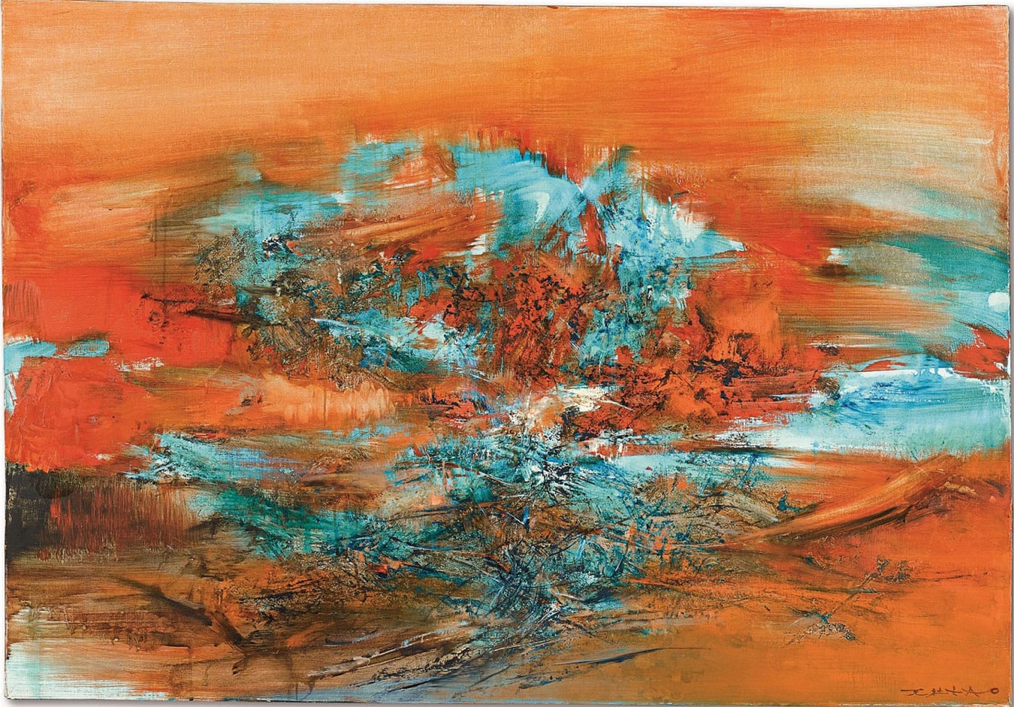 Zao Wou-Ki, "10.1.68" (1968), oil on canvas, 32 1/4 x 46 inches (image courtesy Sotheby's)