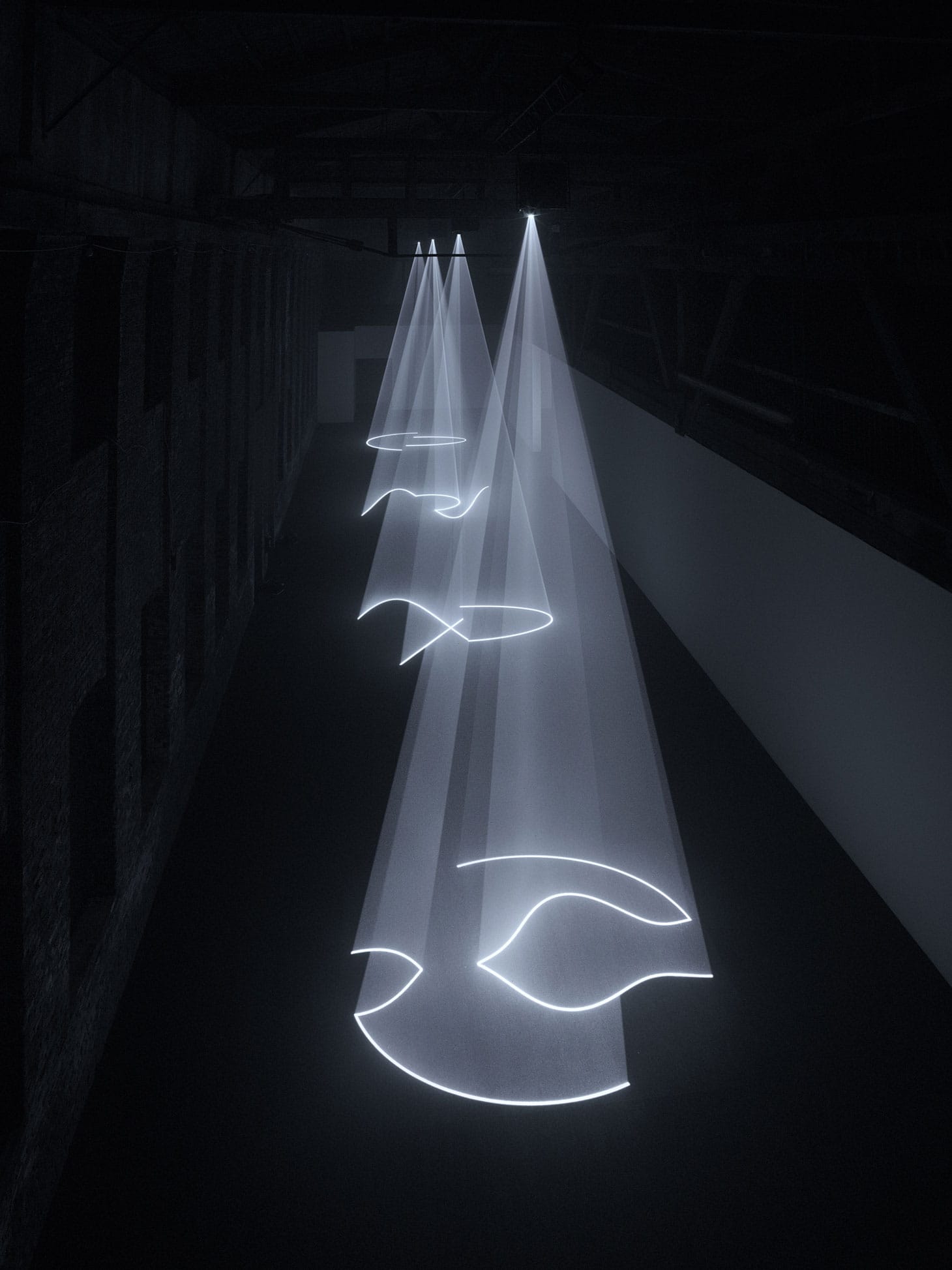 Installation view, <em>Solid Light Works: Anthony McCall</em> (image courtesy Pioneer Works, New York, © Dan Bradica)