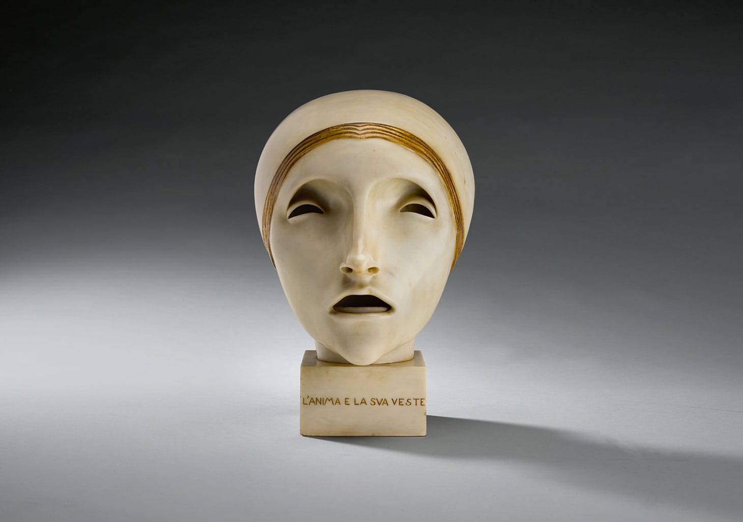 Adolfo Wildt and Workshop, "L'Anima e la Sua Veste" (c. 1916), partially gilt marble, 11 inches overall (image courtesy Sotheby's)