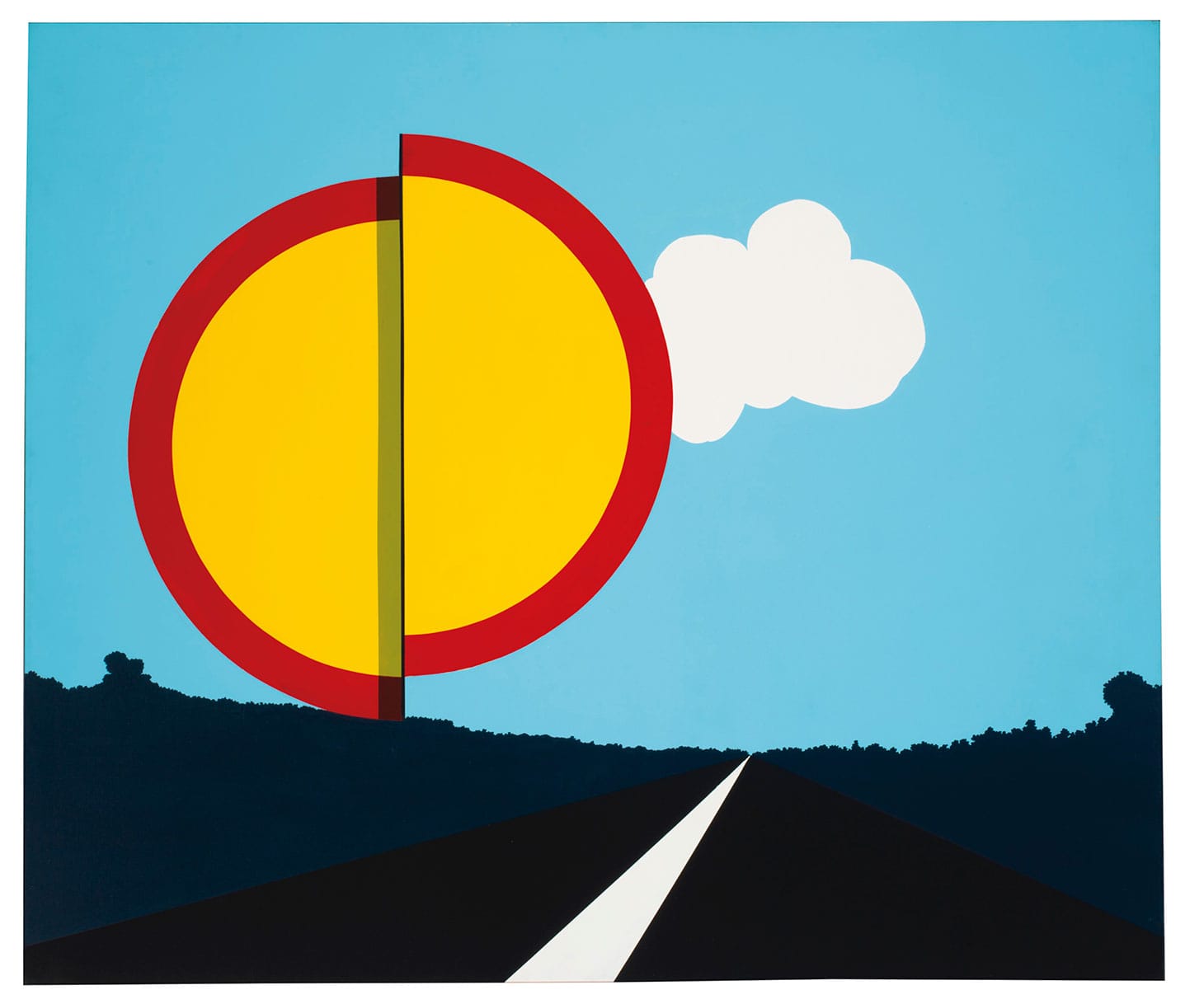 Allan D'Arcangelo, "American Landscape" (1967), acrylic on canvas 56 x 66 inches (image courtesy Christie's)
