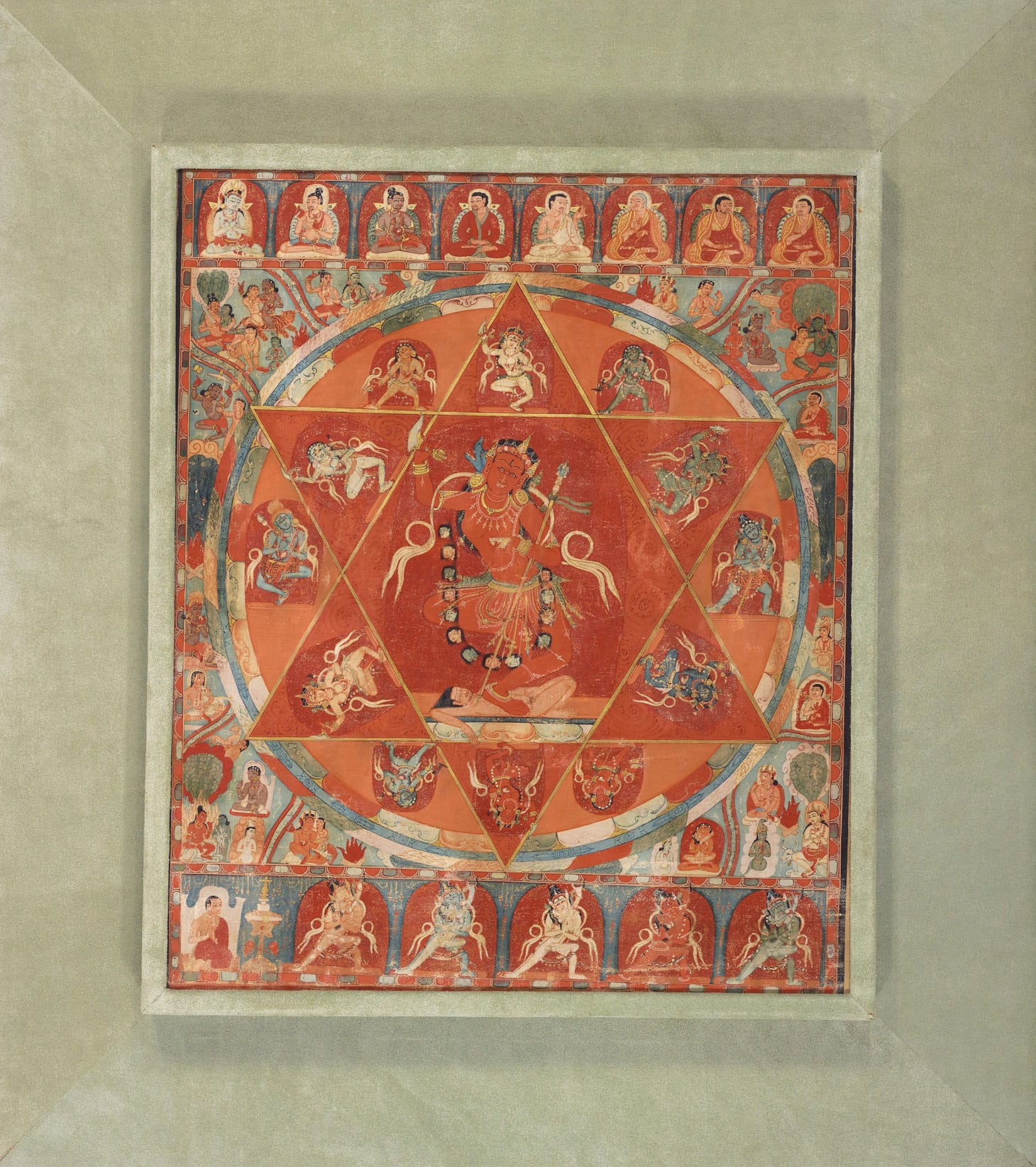 Important Thankgka representing the mandala of Vajravarahi, Tibet, 13th century (image courtesy Christie's)