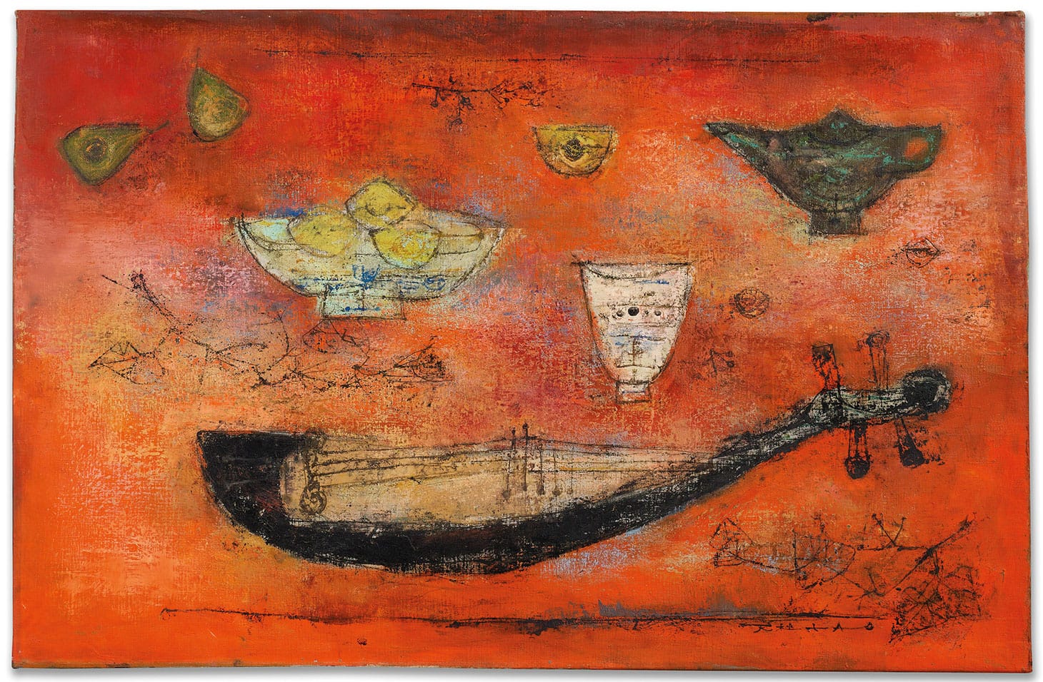 Zao Wou Ki, "Bonne année" (1953), oil on canvas, 25 5/8 x 39 3/8 inches (image courtesy Christie's)