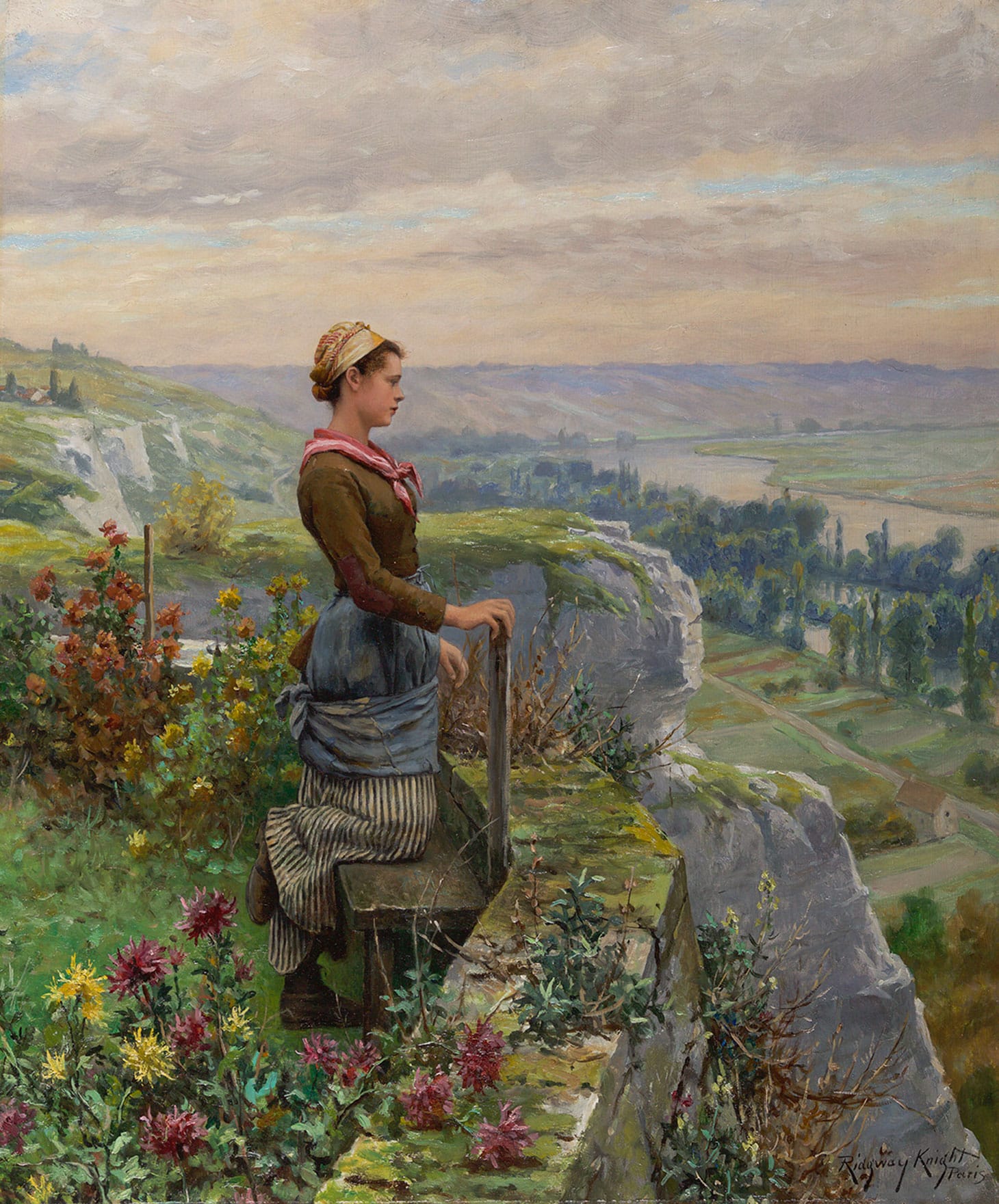 Daniel Ridgway Knight, “On the Terrace, Rolleboise” (image courtesy Rehs Galleries, Inc.)