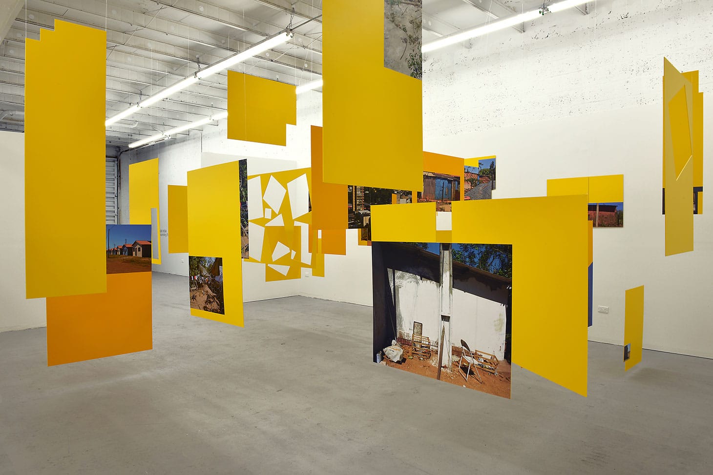 Sergio Vega, "Shanty Nucleus After Derrida 2" (2011–13), installation, inkjet vinyl prints mounted on syntra (gift of Nicholas Pardon, image courtesy Nicholas Pardon)
