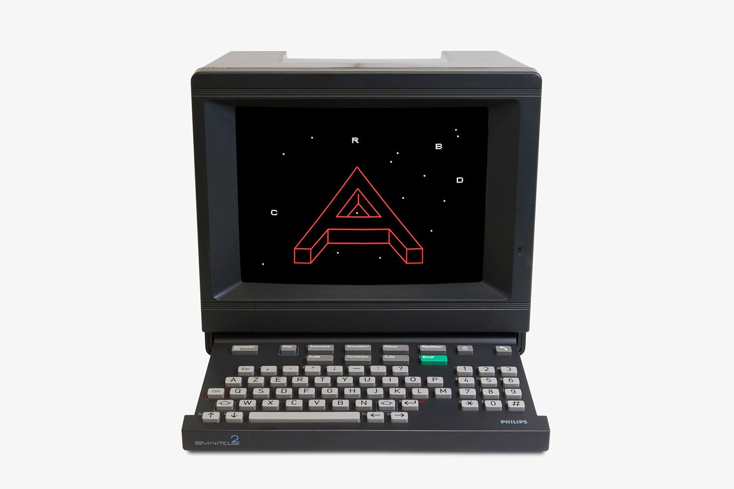 Reconstruction of Eduardo Kac, “Reabracadabra” (1985), animated poem for Videotexto (image courtesy the artist)