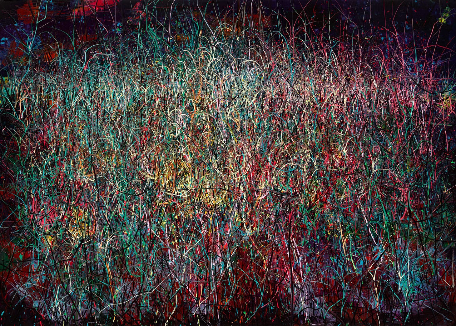 Zeng Fanzhi, "Untitled"(2018), oil on canvas, 98 7/16 × 137 13/16 inches, Los Angeles County Museum of Art (© Zeng Fanzhi 2019)