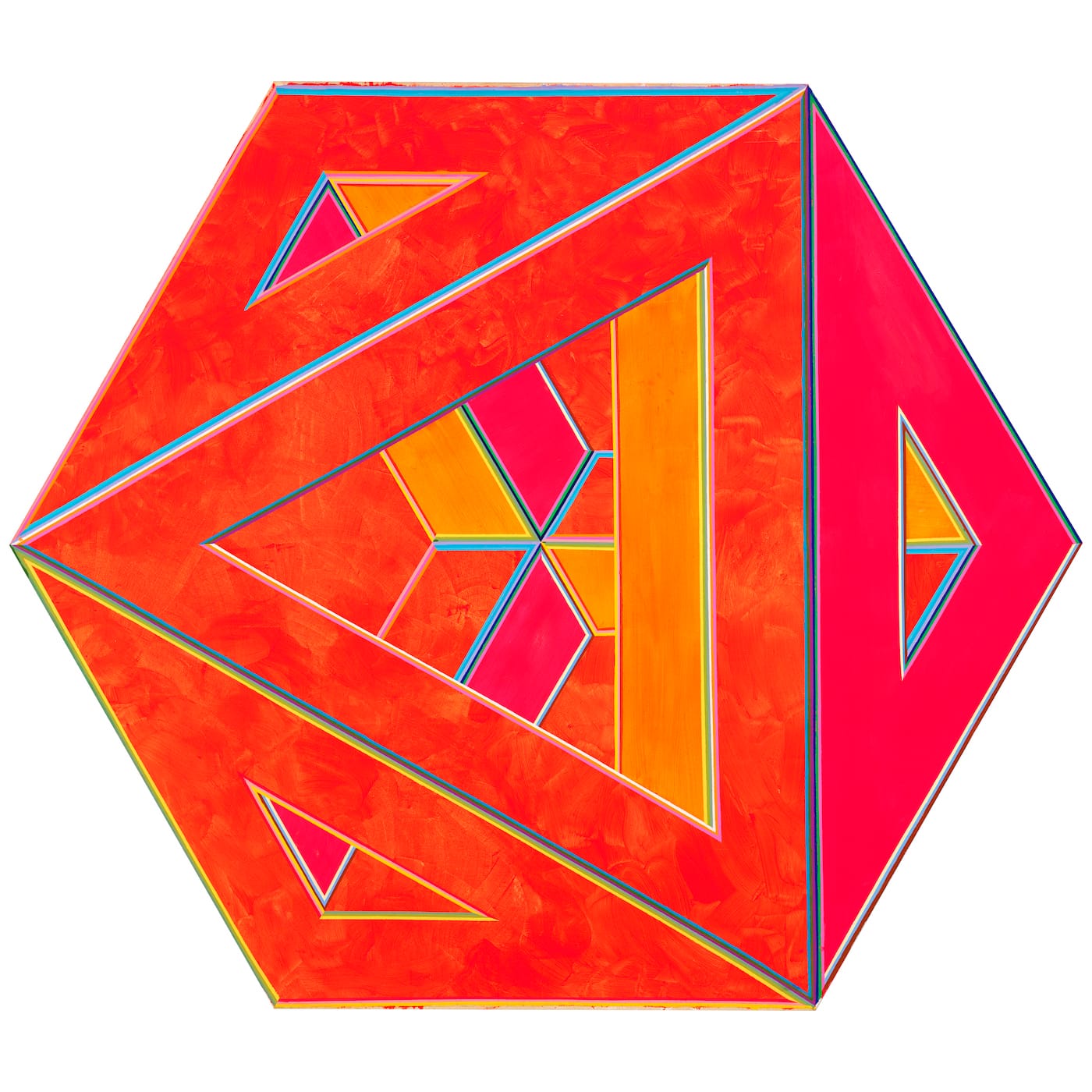 Alvin Loving, "Septehedron 34" (1970), acrylic on shaped canvas, 88 5/8 x 102 1/2 inches (image courtesy the Estate of Al Loving and Garth Greenan Gallery, New York)