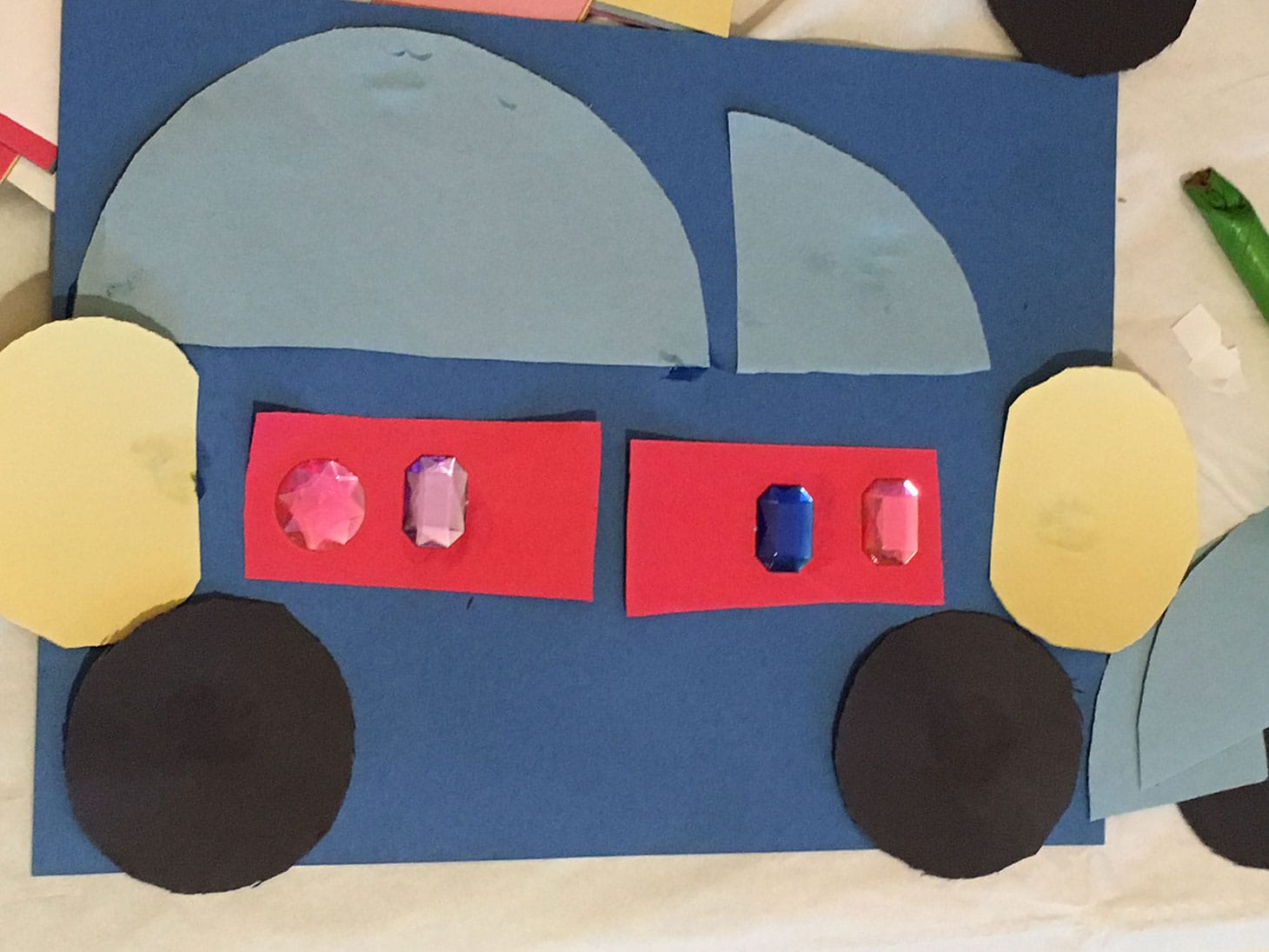 Lucy, "Square Car" (2019), construction paper