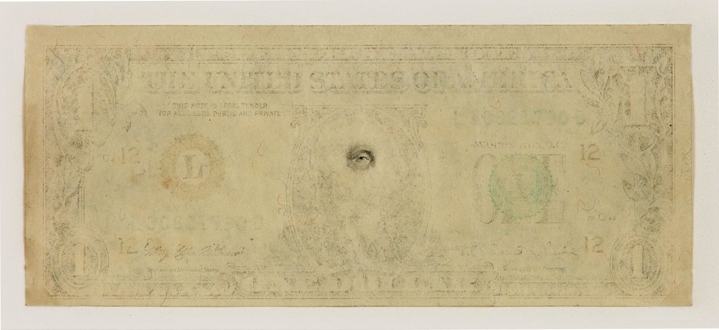Mel Chin, "The Eye of the Beholder," 1 dollar denomination (image courtesy the artist)