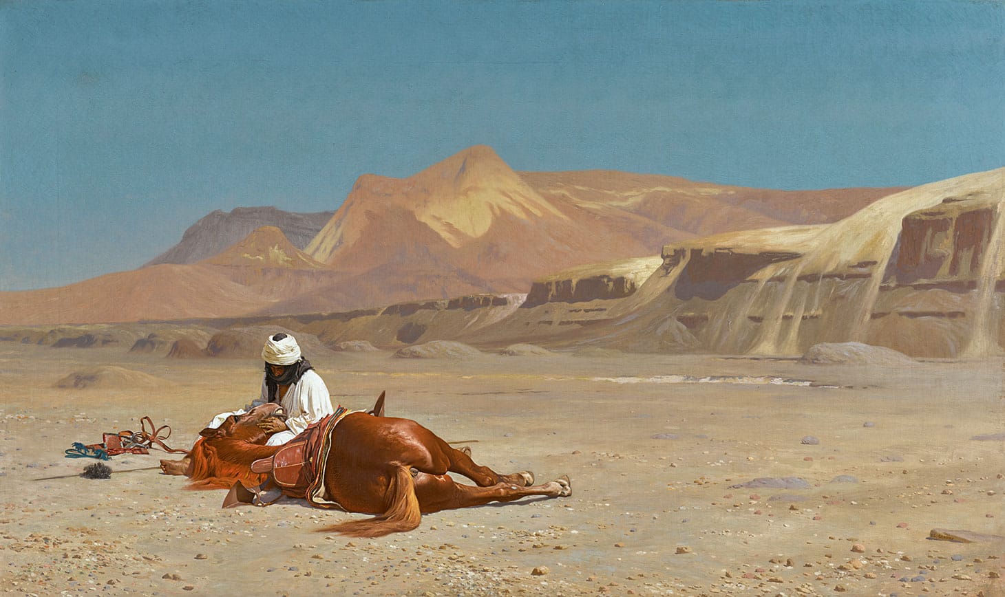 Jean-Léon Gérôme, "Rider and His Steed in the Desert," oil on canvas, 23 3/4 x 39 1/2 inches (image courtesy Sotheby's)