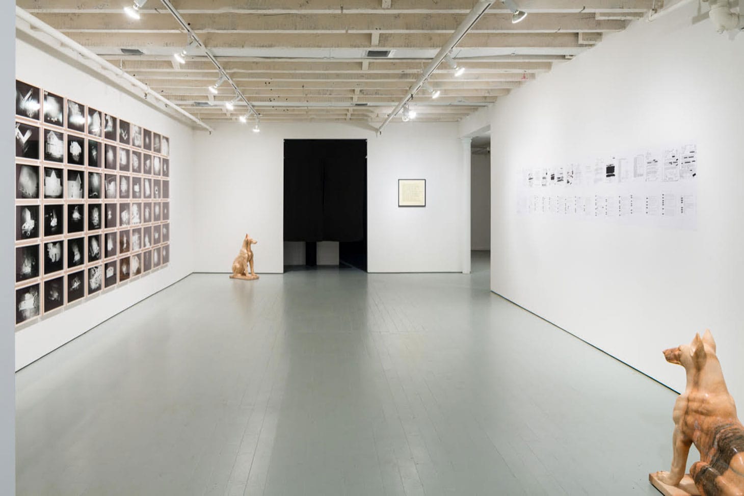 Installation view, left to right: David Deutsch, Julia Scher, Jenny Holzer, Margia Kramer, Julia Scher (photo by Nicholas Knight, image courtesy carriage trade)