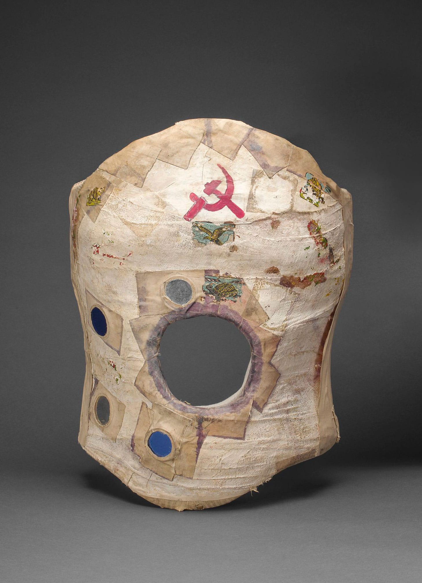 Plaster corset, painted and decorated by Frida Kahlo, (Museo Frida Kahlo, © Diego Rivera and Frida Kahlo Archives, Banco de México, Fiduciary of the Trust of the Diego Rivera and Frida Kahlo Museums, photo by Javier Hinojosa, image courtesy V&A Publishing) 