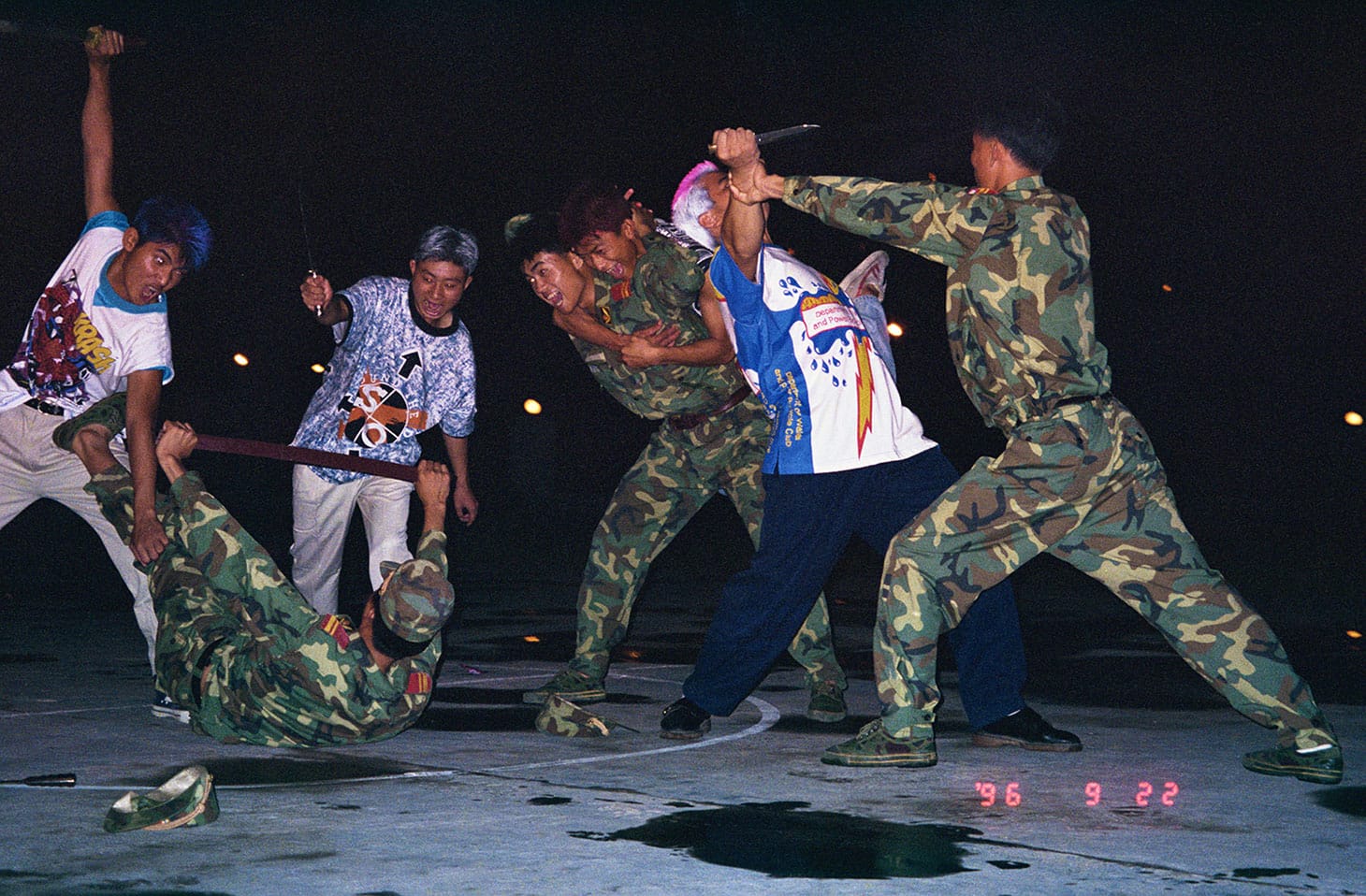 Zheng Guogu, "The Vagarious Life of Yangjiang Youth No. 15" (1996), C-print, 24 x 39 3/8 inches (image courtesy Eli Klein Gallery)