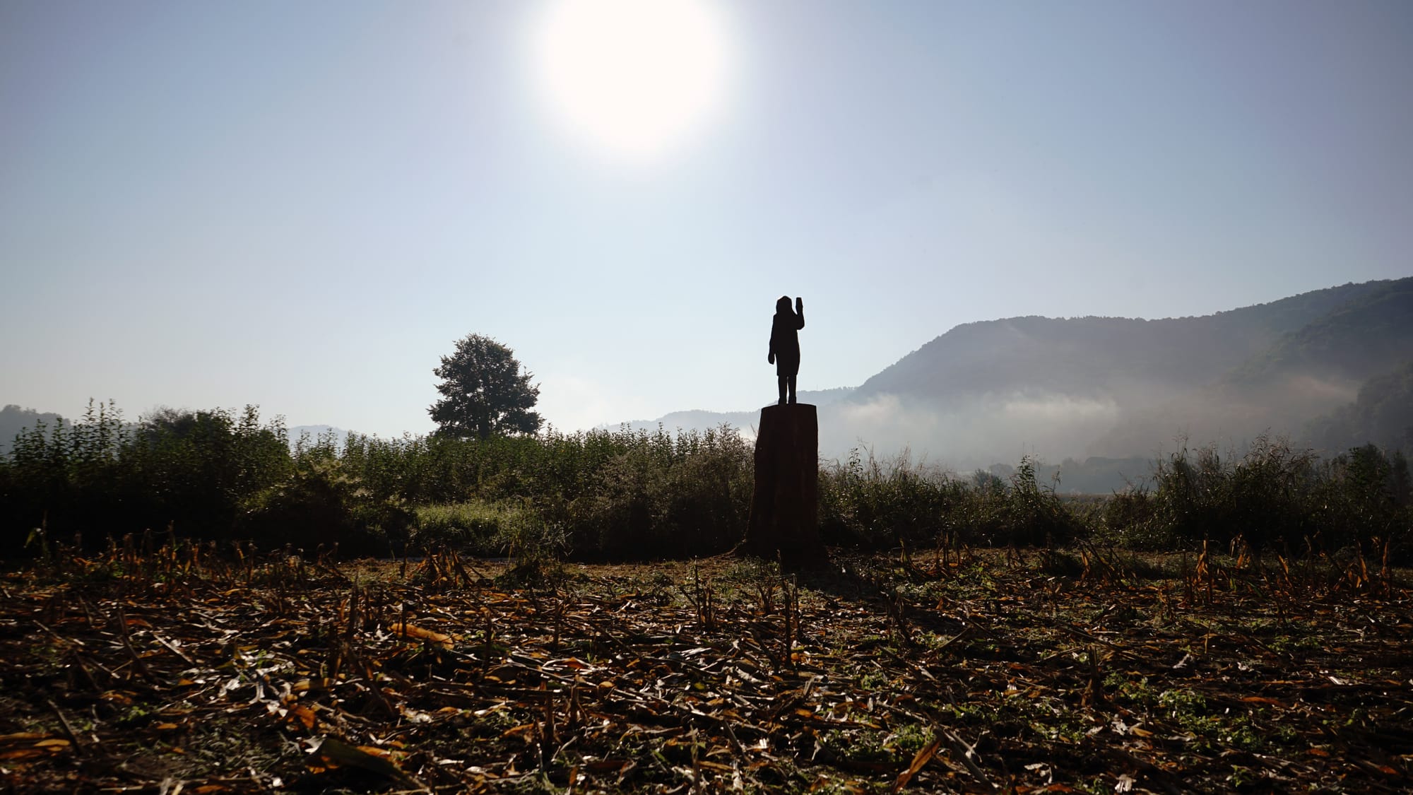 A statue of Melania Trump by artist Brad Downey and originally created by Ales Zupevc