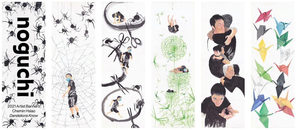 At Queens’s Noguchi Museum, Banners by Asian Artists Address Racism