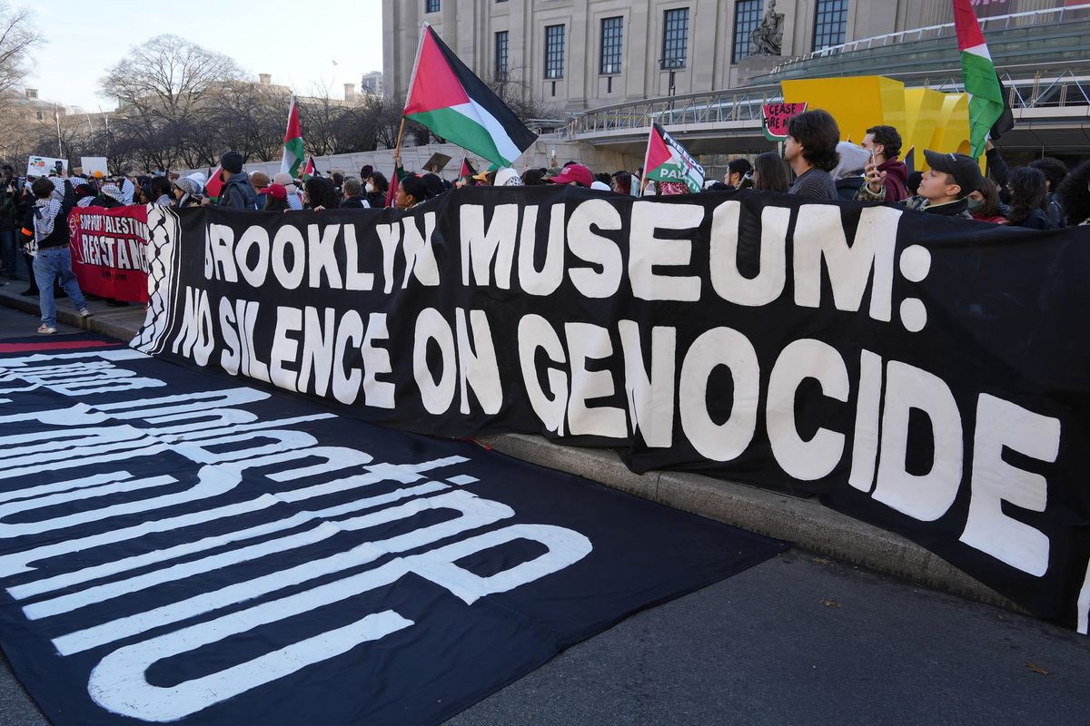 Protesters Demand Brooklyn Museum "Take a Stand Against Genocide"