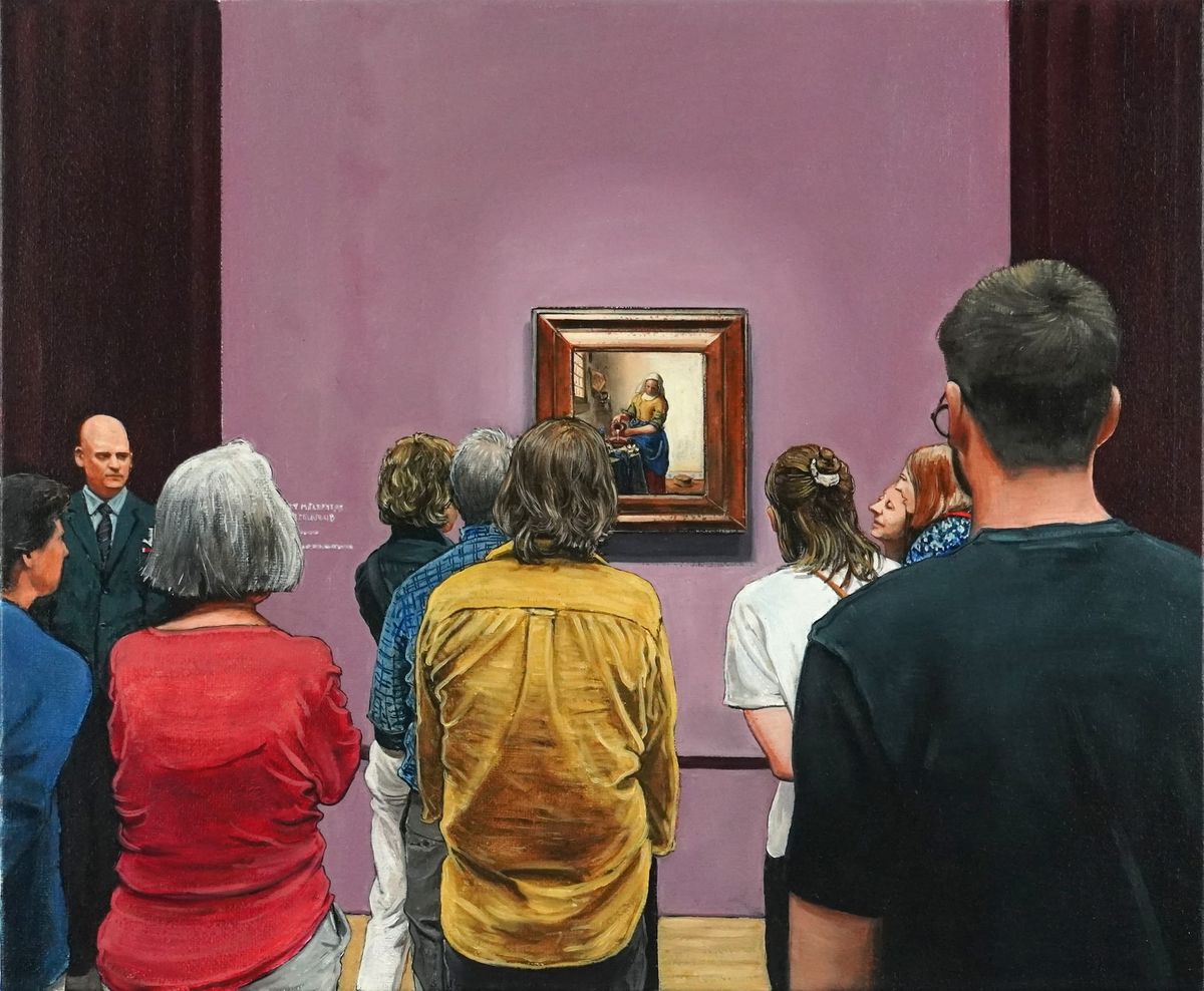 Painter Immortalizes the Crowds at Rijksmusem’s Sold-Out Vermeer Show