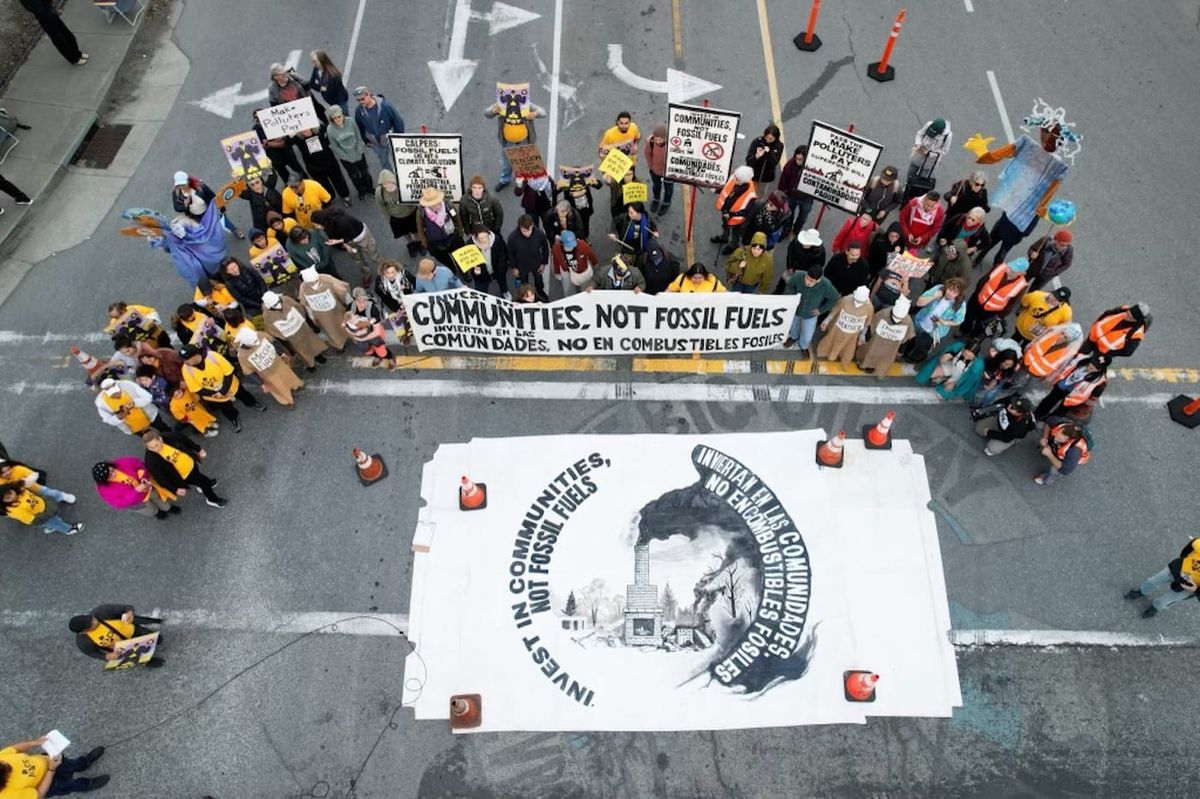 Protest Painting Calls Out Fossil Fuel Industry’s Role in LA Fires