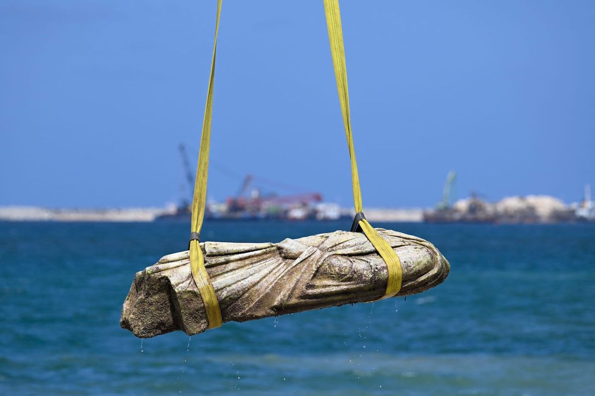 Ancient Sculptures Recovered From Sunken City Off Alexandria