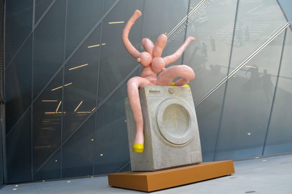 Who’s That Nude Figure on a Washing Machine Outside the New Museum?