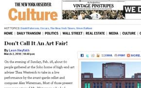 “Welcome to the New York art world in 2010…”