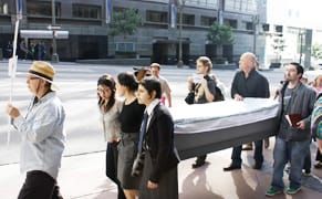 Protesters Stage 'Funeral Procession of Free Artistic Expression' in LA Against Smithsonian Censorship