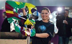 Damien Hirst Leading Spin Class at Davos